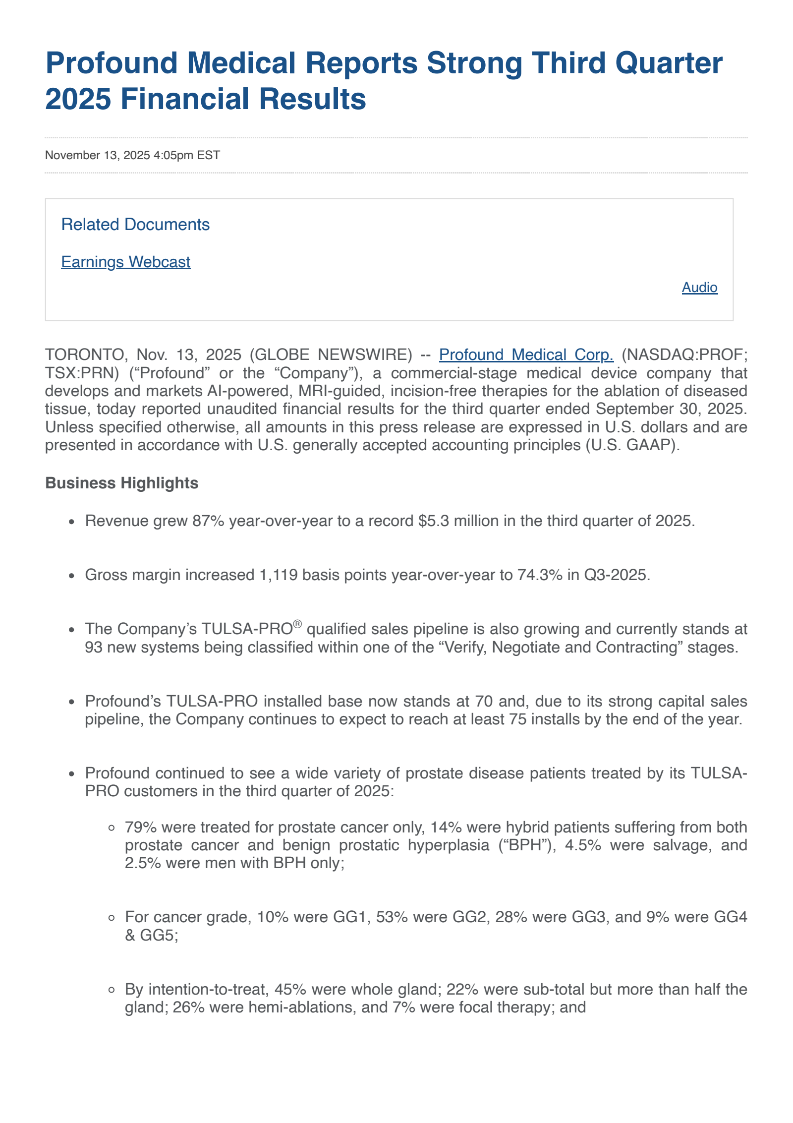 Profound Medical's Q3 2025 Earnings Release