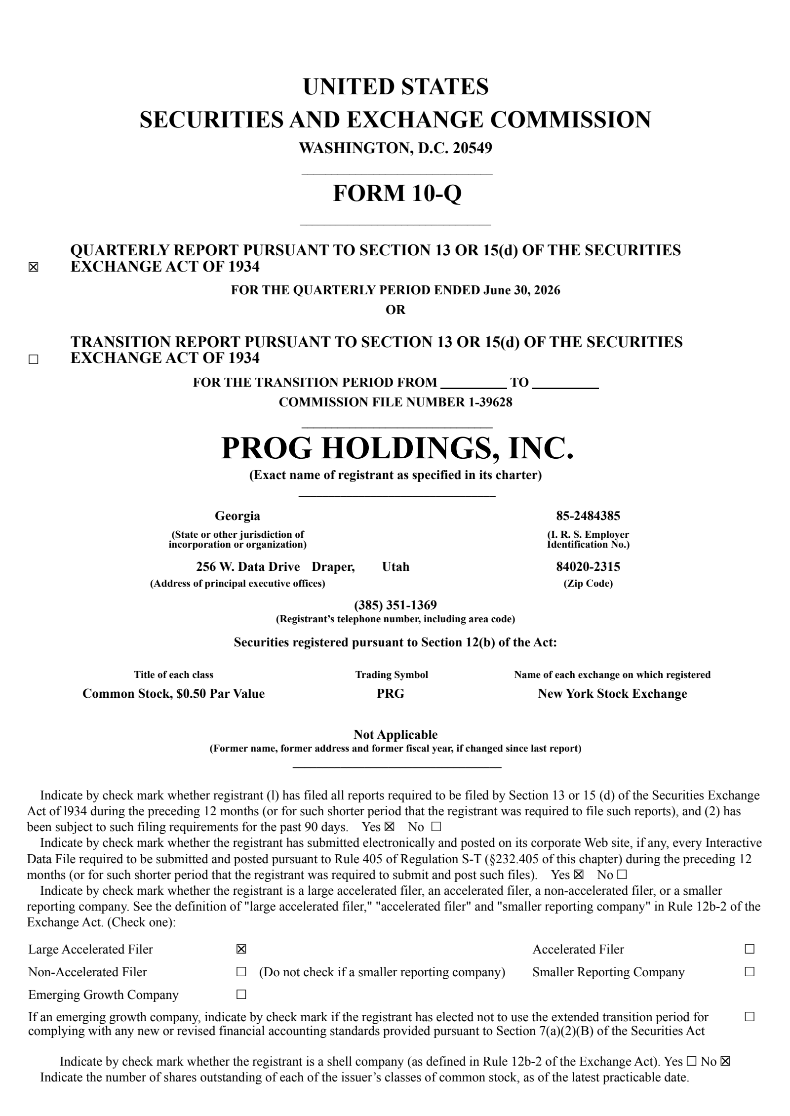 PROG's Q2 2026 Quarterly report