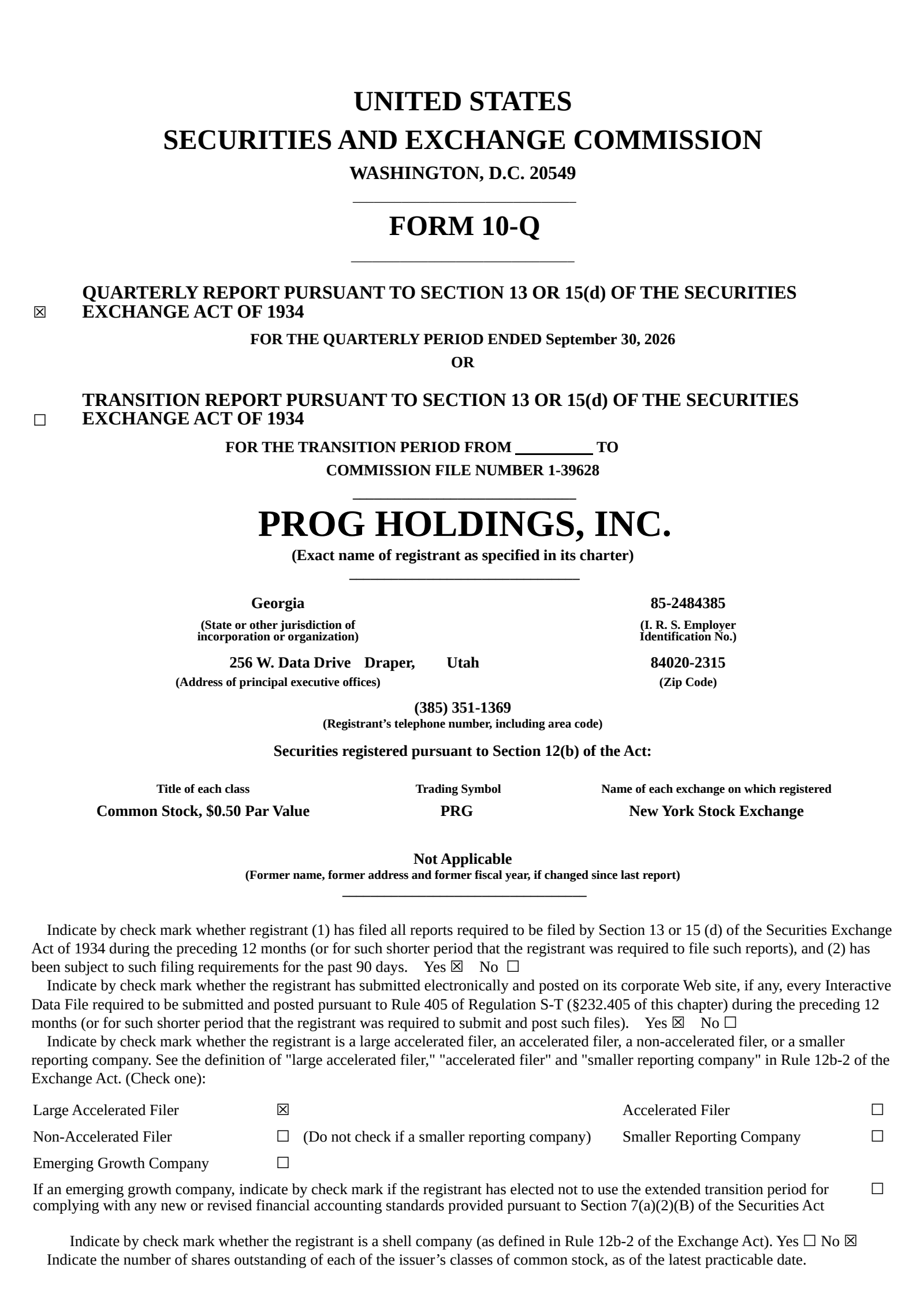 PROG (PRG) Q3 2026 Earnings Results & Call Transcript