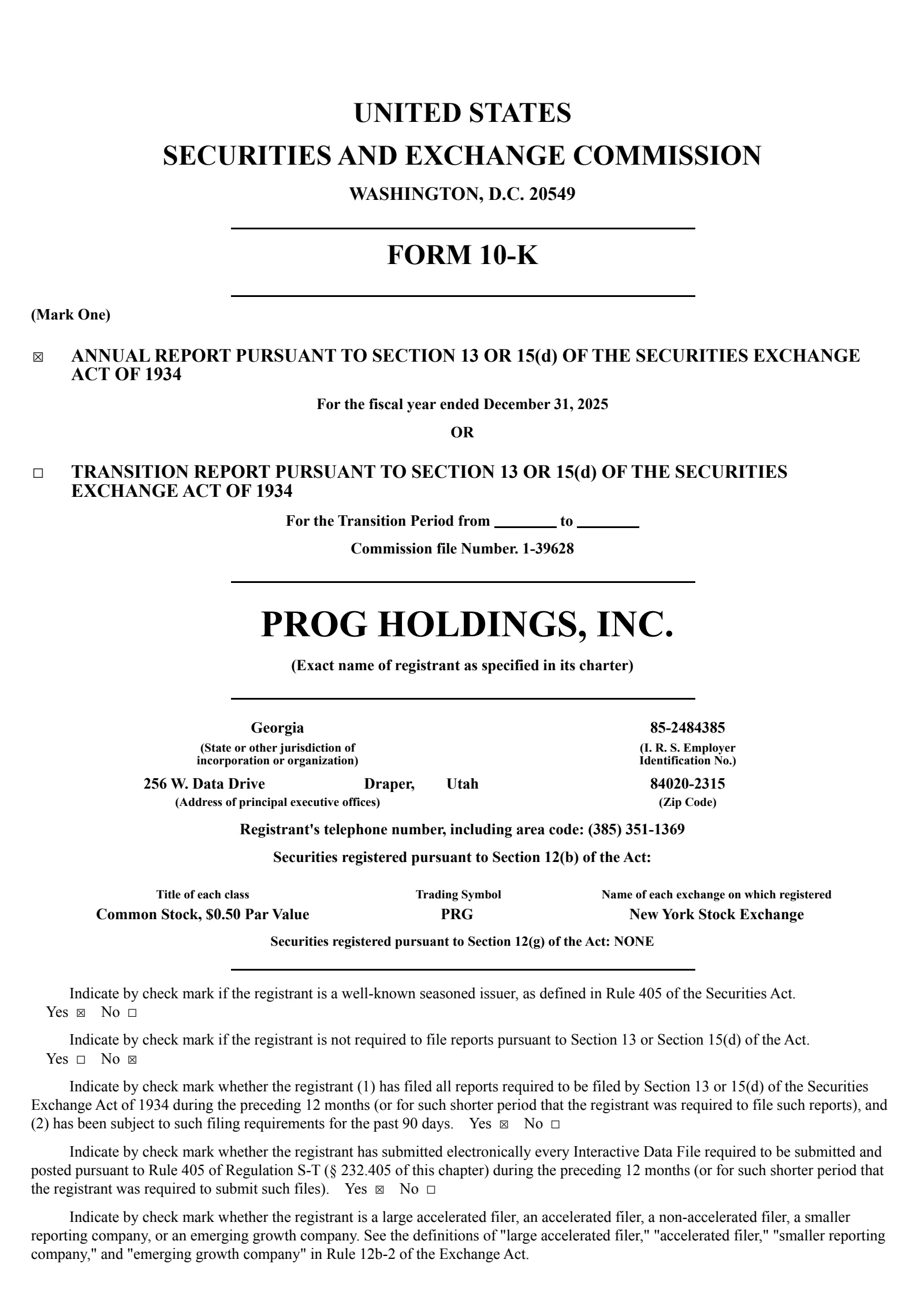 PROG's Q4 2025 Annual report