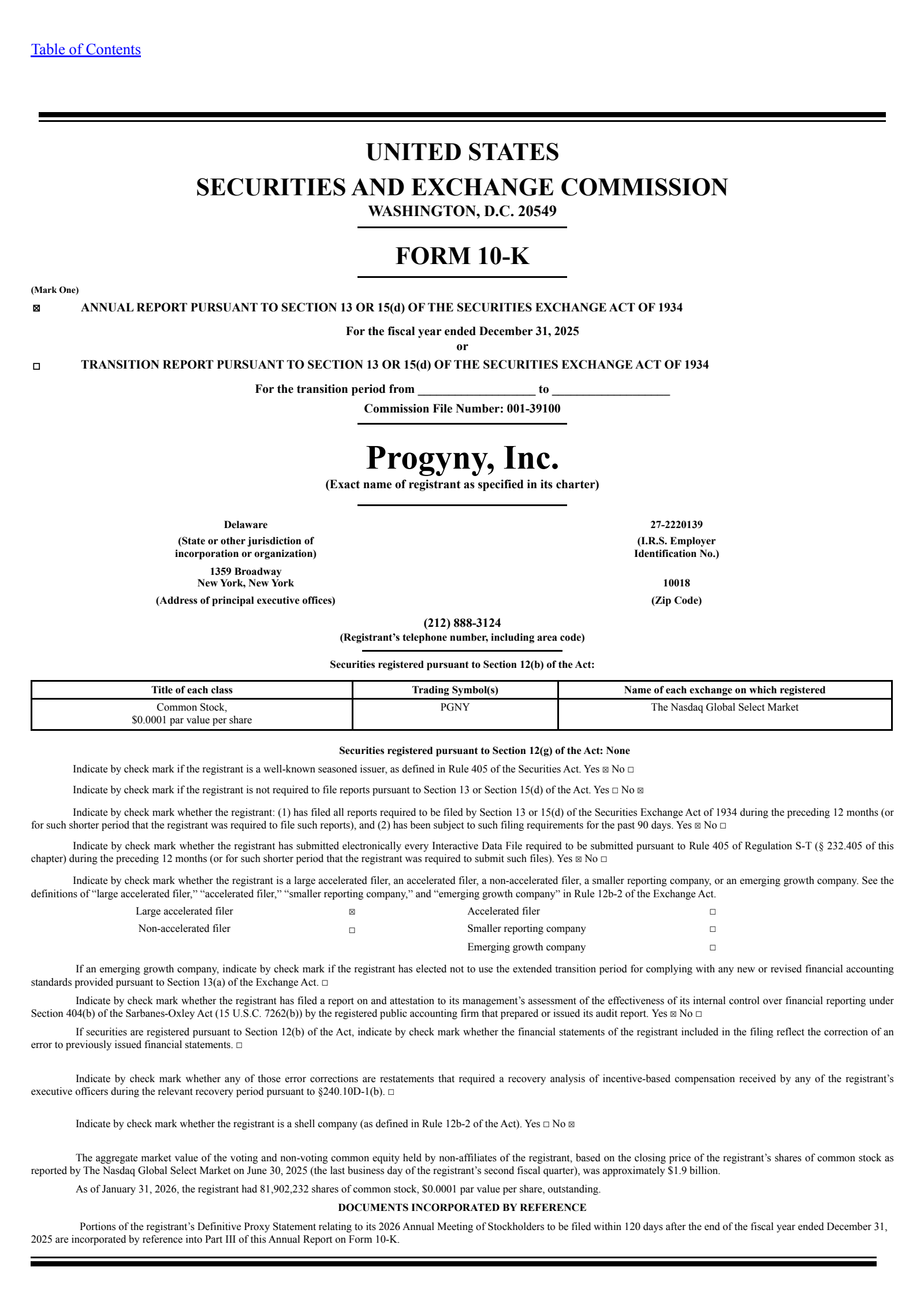 Progyny's Q4 2025 Annual report