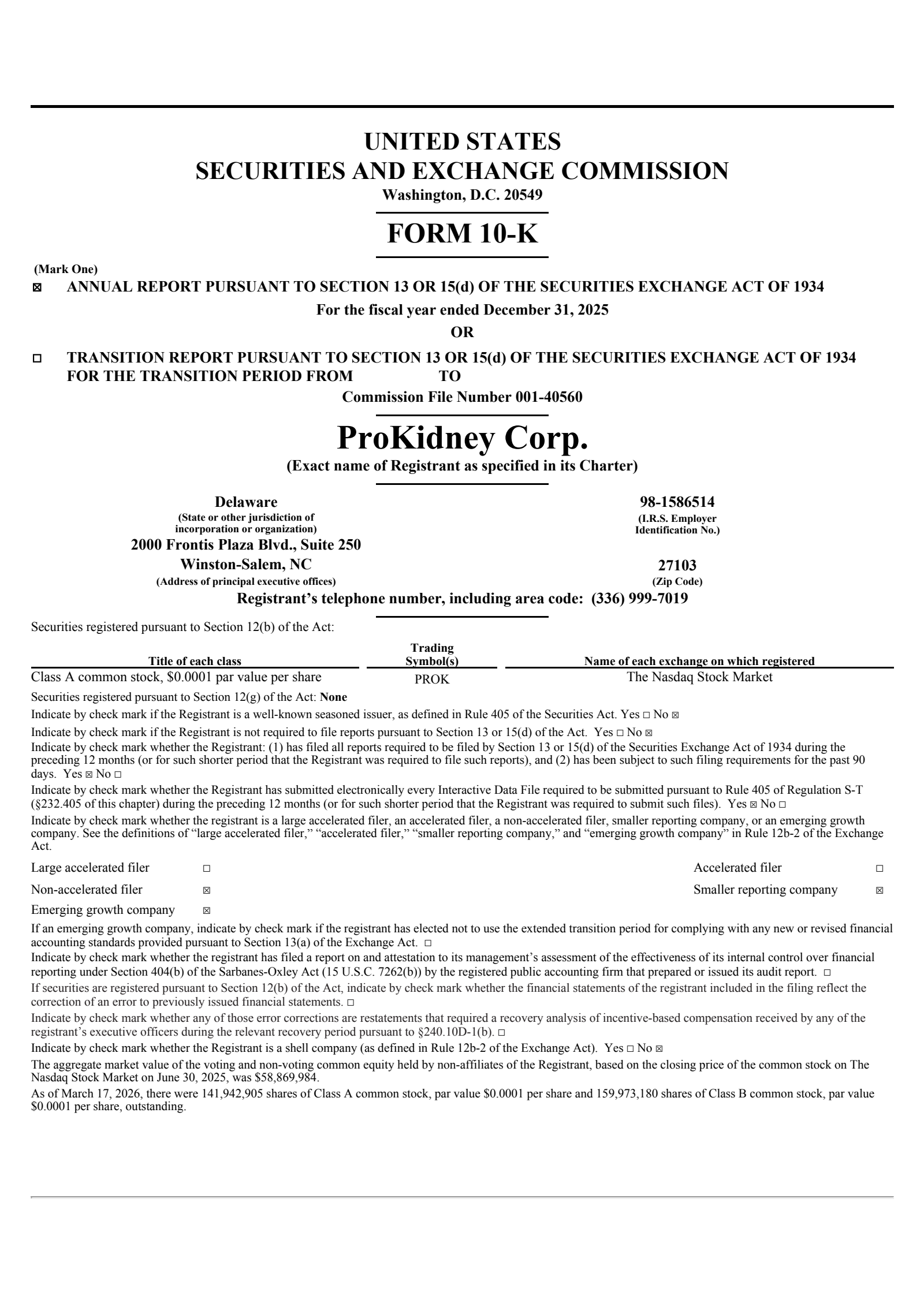 ProKidney's Q4 2025 Annual report
