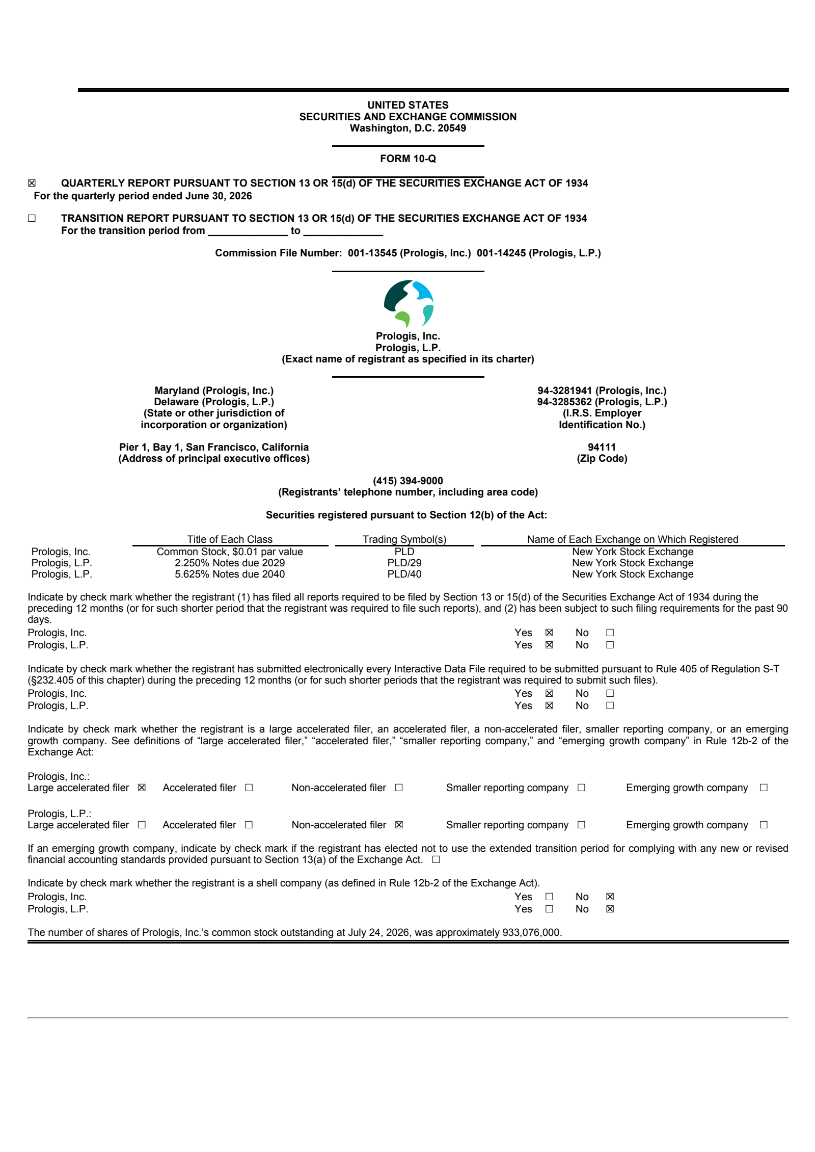 Prologis' Q2 2026 Quarterly report