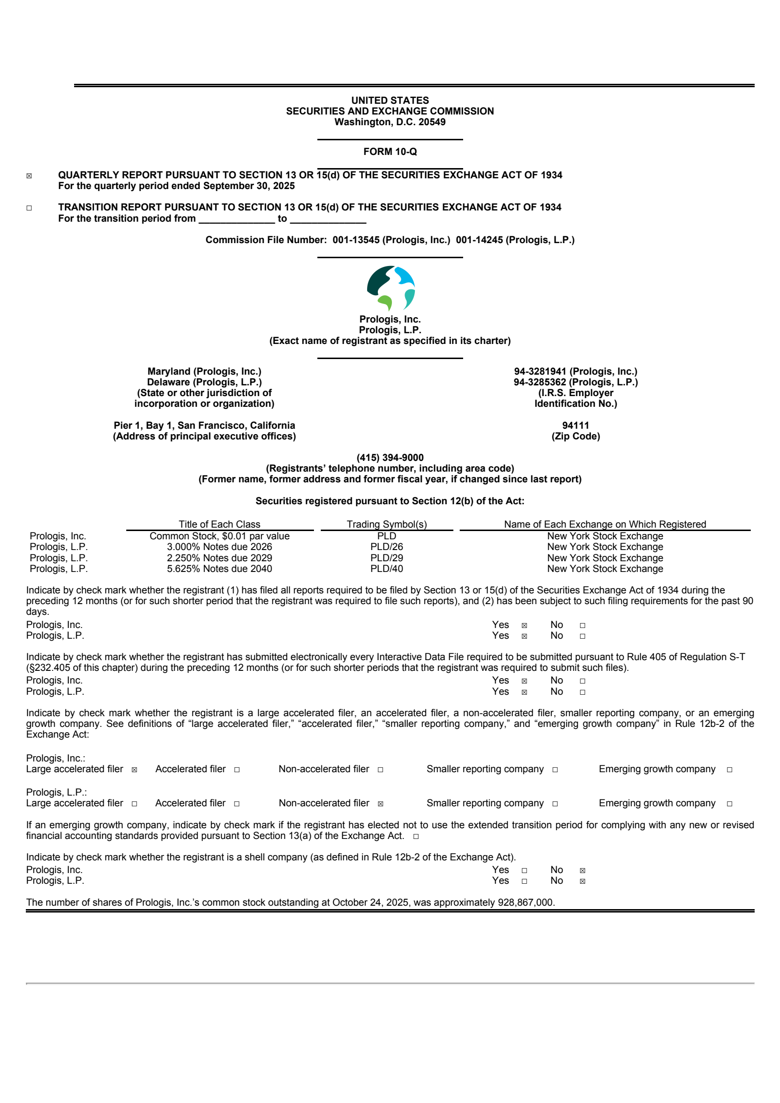 Prologis' Q3 2025 Quarterly Report