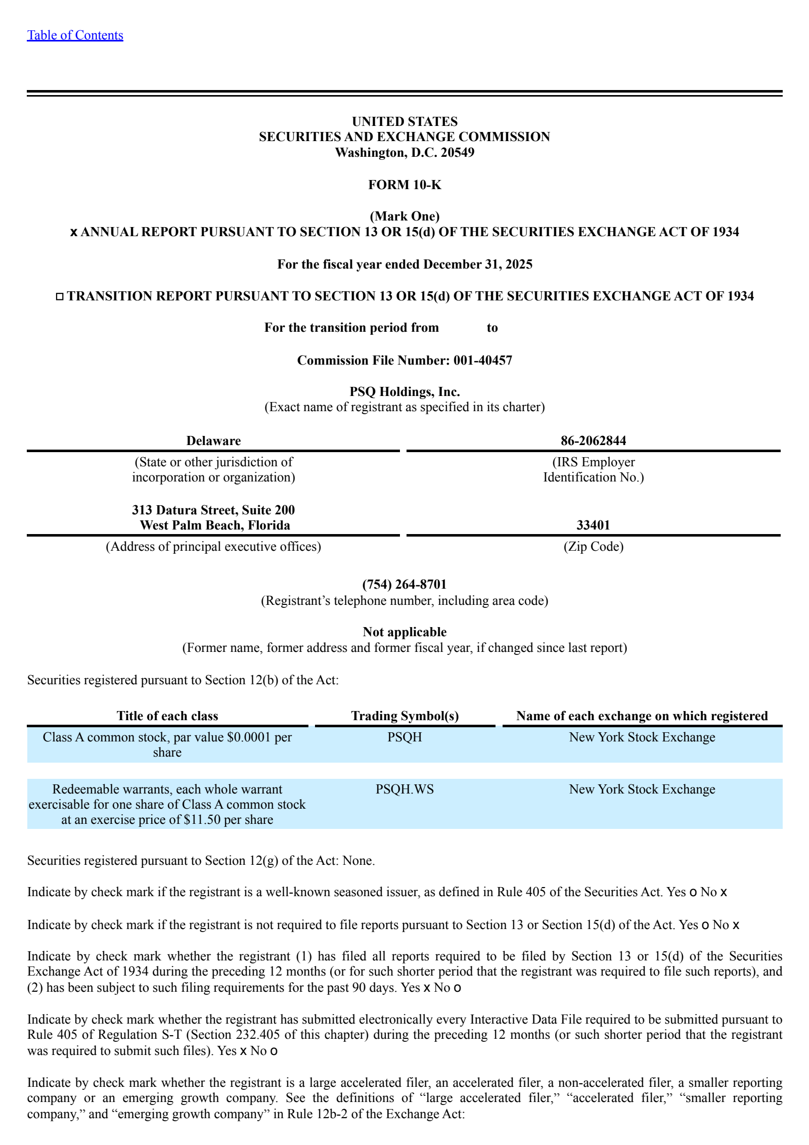 PSQH Q4 2025 Earnings Report on 3/17/2026