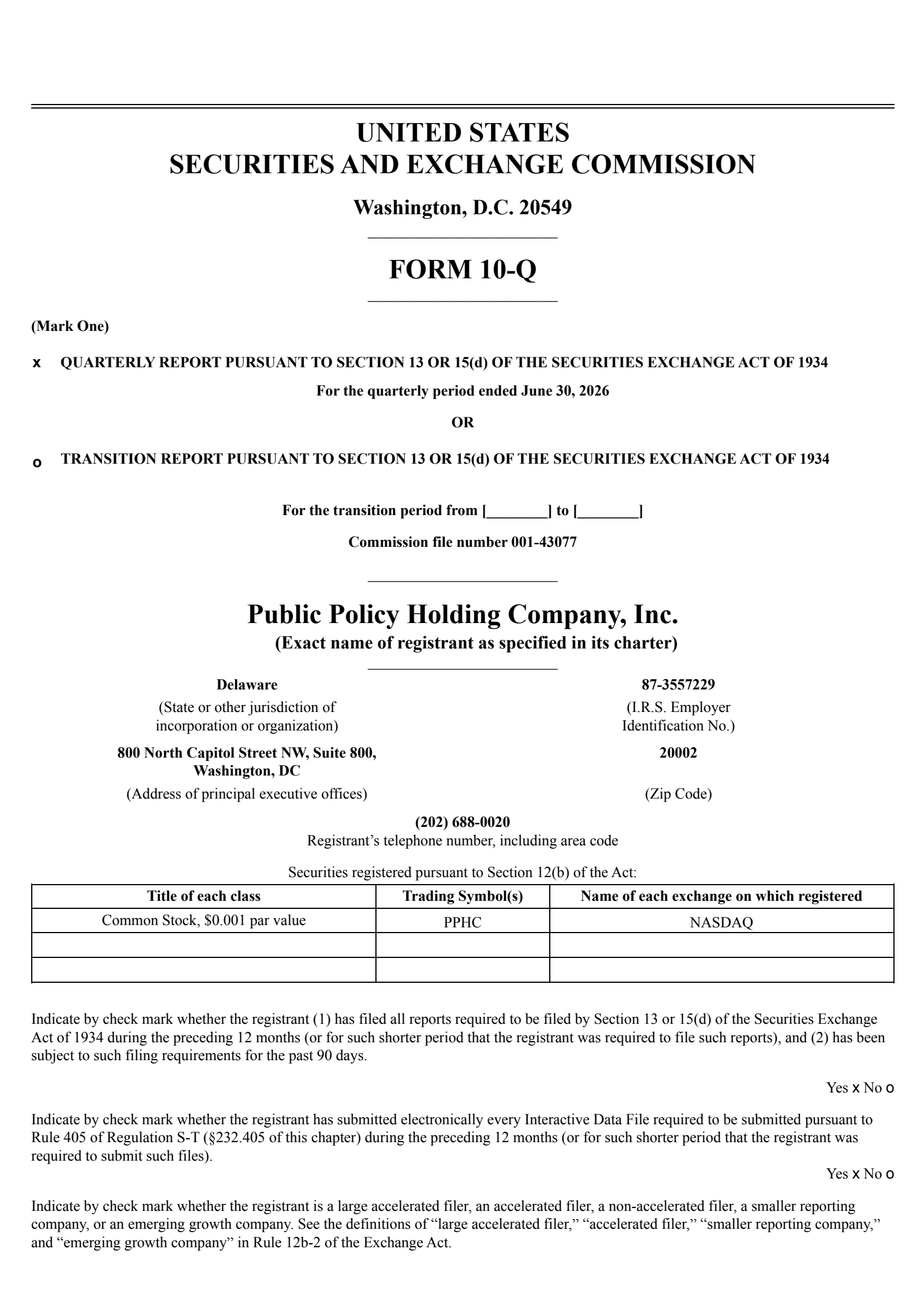 Public Policy's Q2 2026 Quarterly report