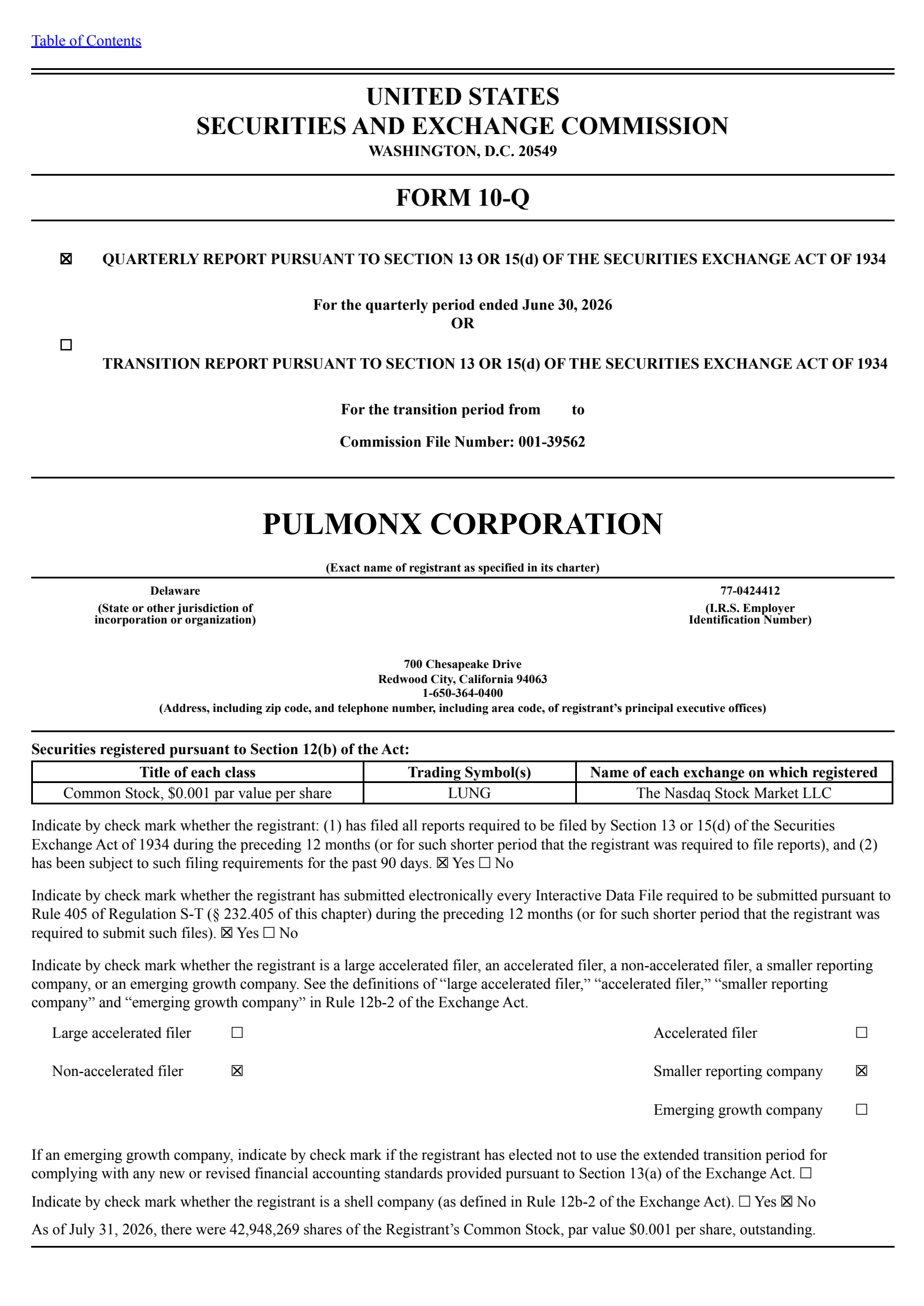 Pulmonx's Q2 2026 Quarterly report