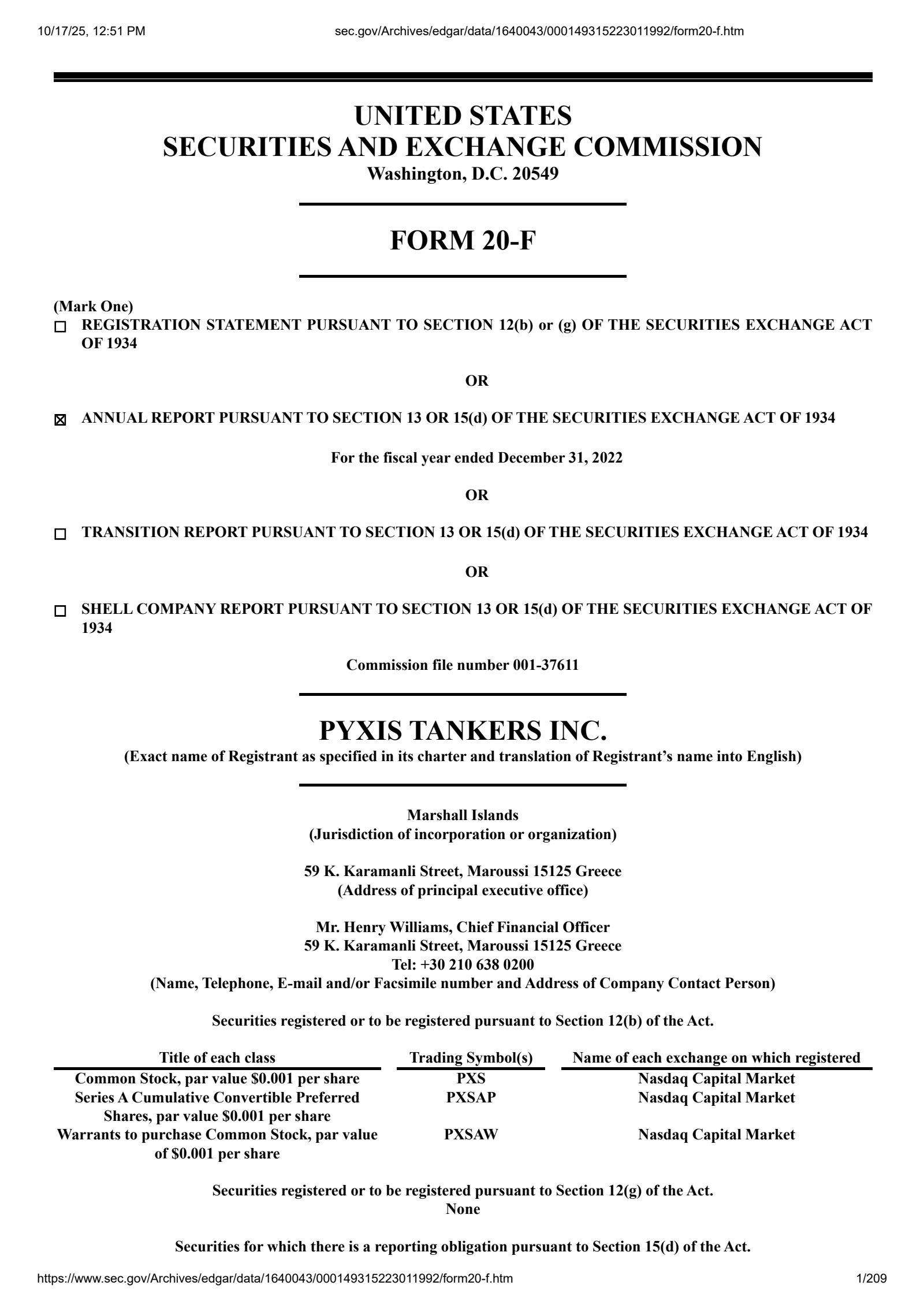 PXS Q4 2022 Earnings Report on 3/16/2023