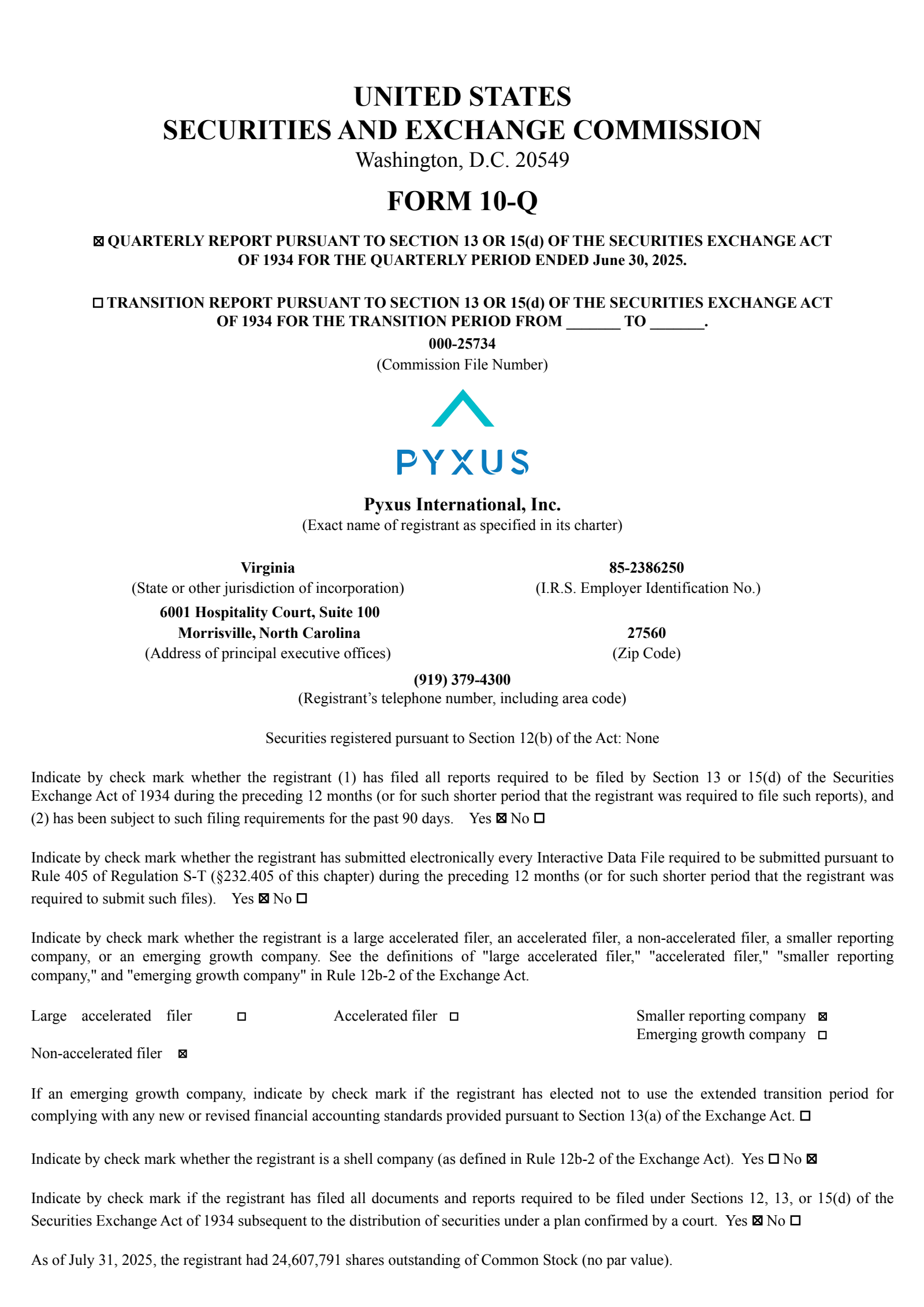 PYXUS INTERNATIONAL's Q1 2026 Quarterly report