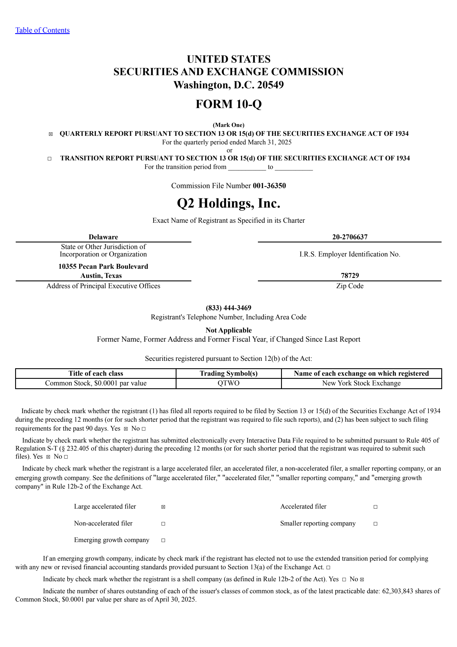 Q2's Q1 2025 Quarterly report