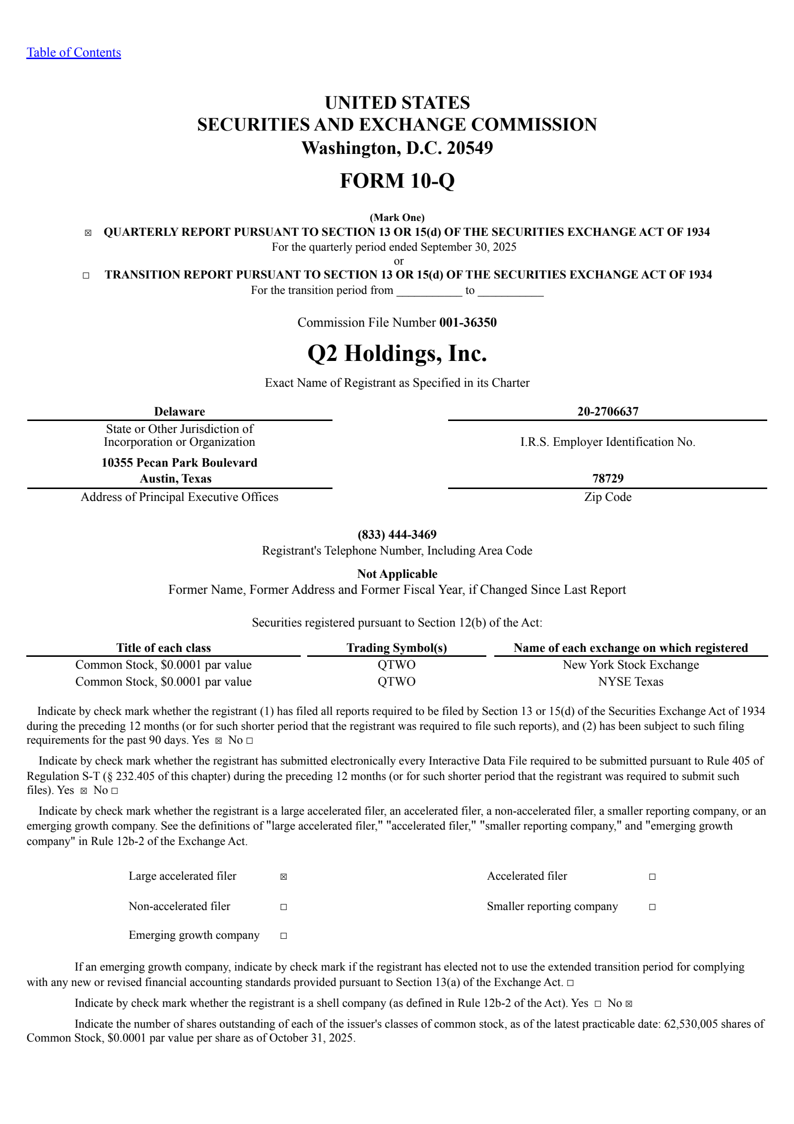 Q2's Q3 2025 Quarterly Report
