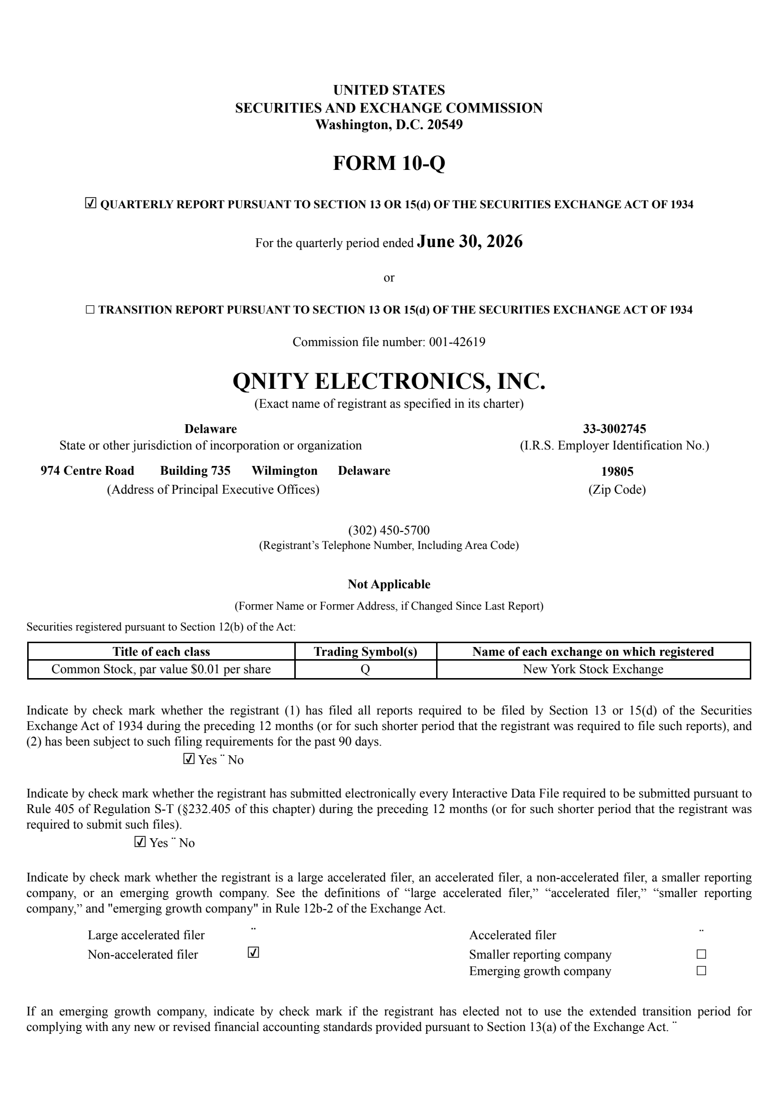 Qnity Electronics' Q2 2026 Quarterly report