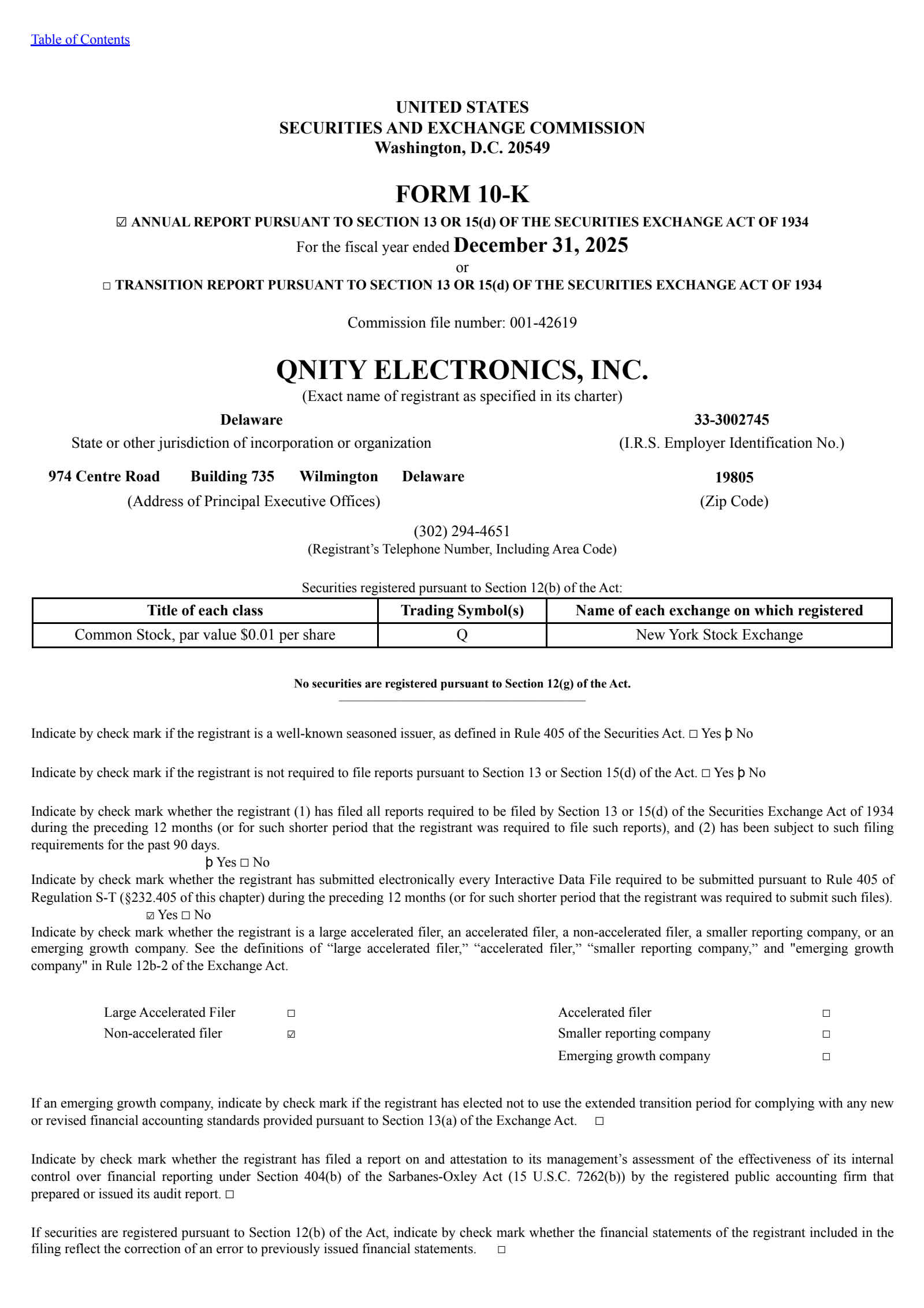 Qnity Electronics' Q4 2025 Annual report