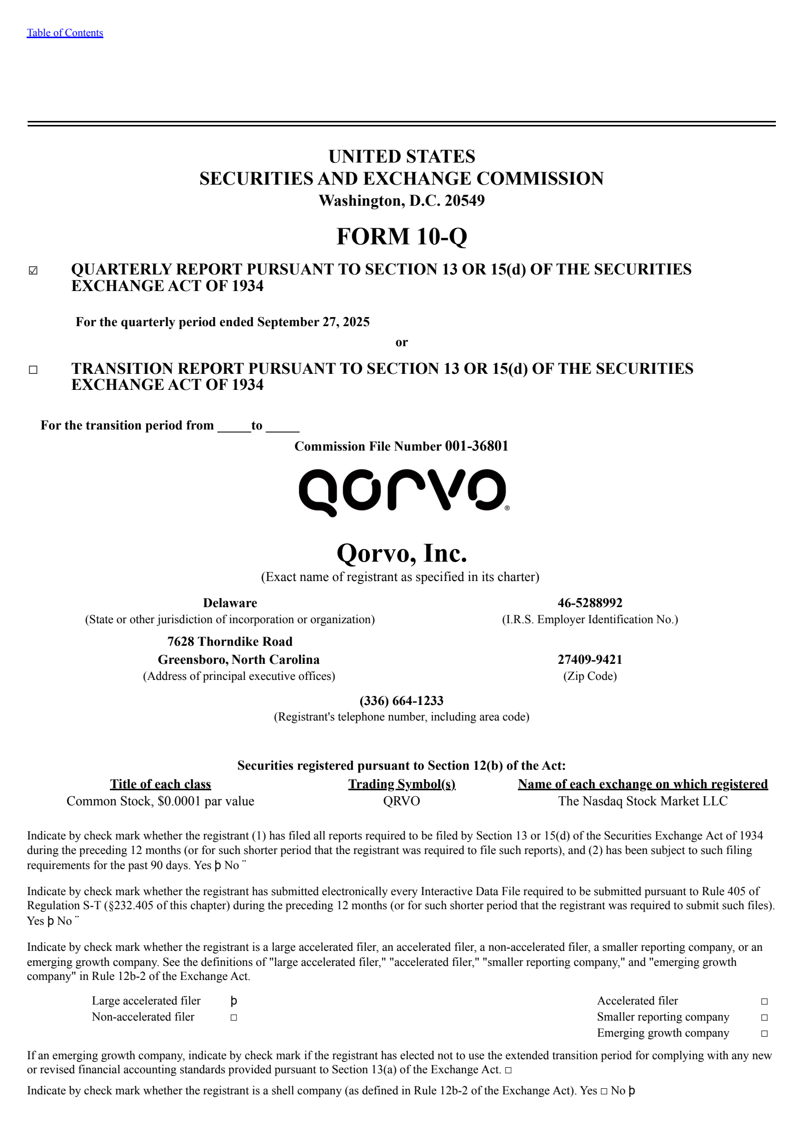 Qorvo's Q2 2026 Quarterly Report