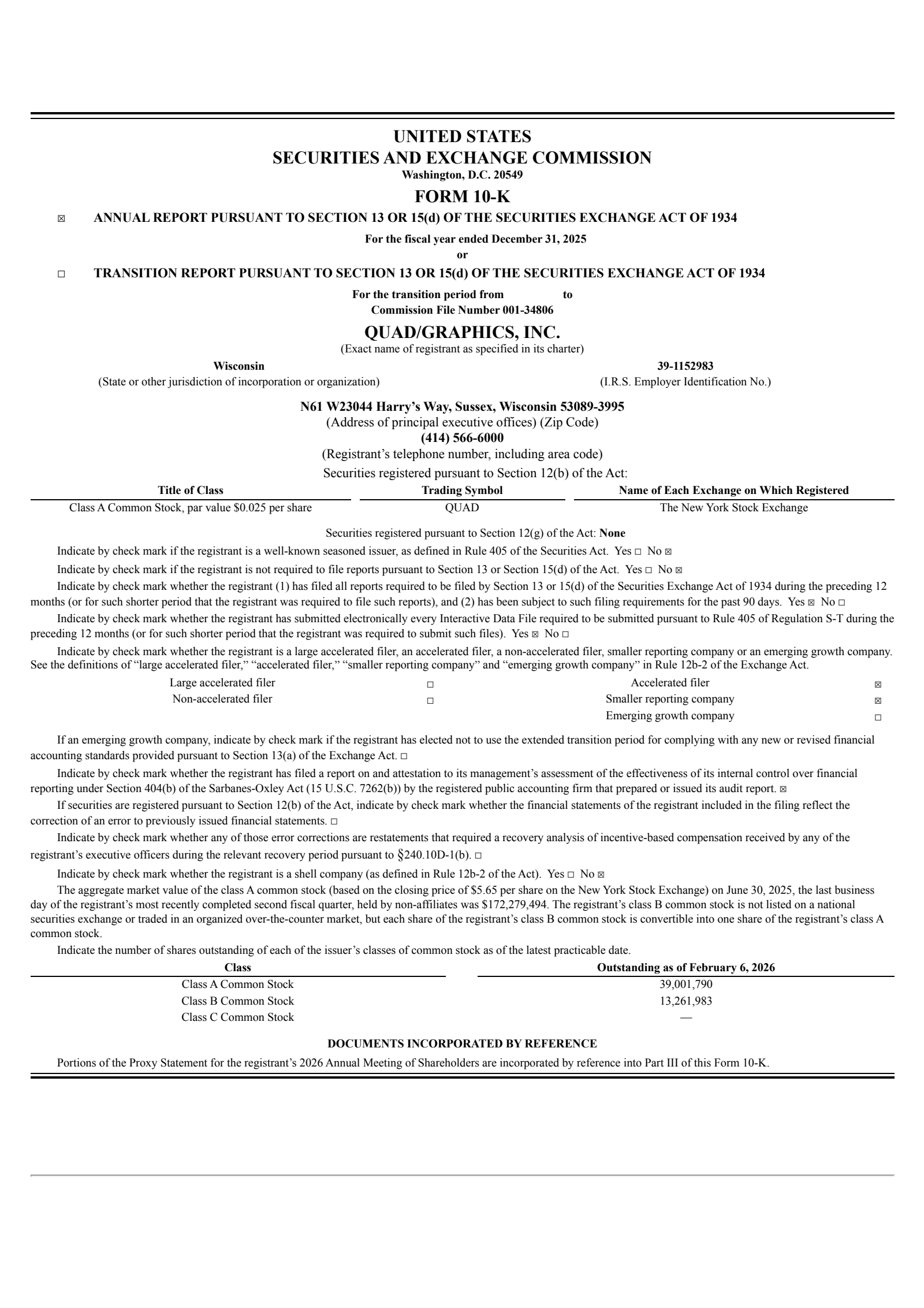 QUAD Q4 2025 Earnings Report on 2/17/2026