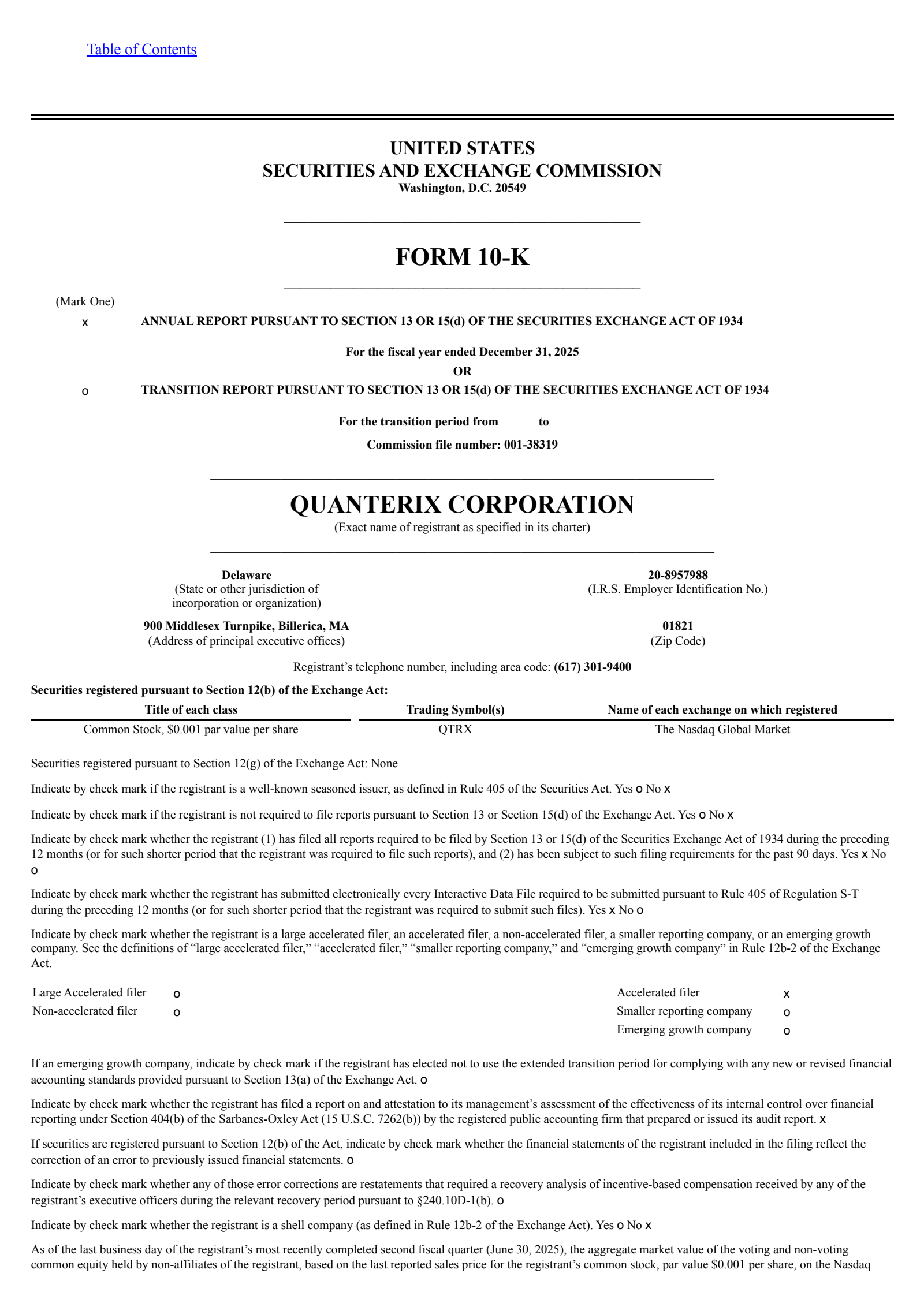 Quanterix's Q4 2025 Annual report