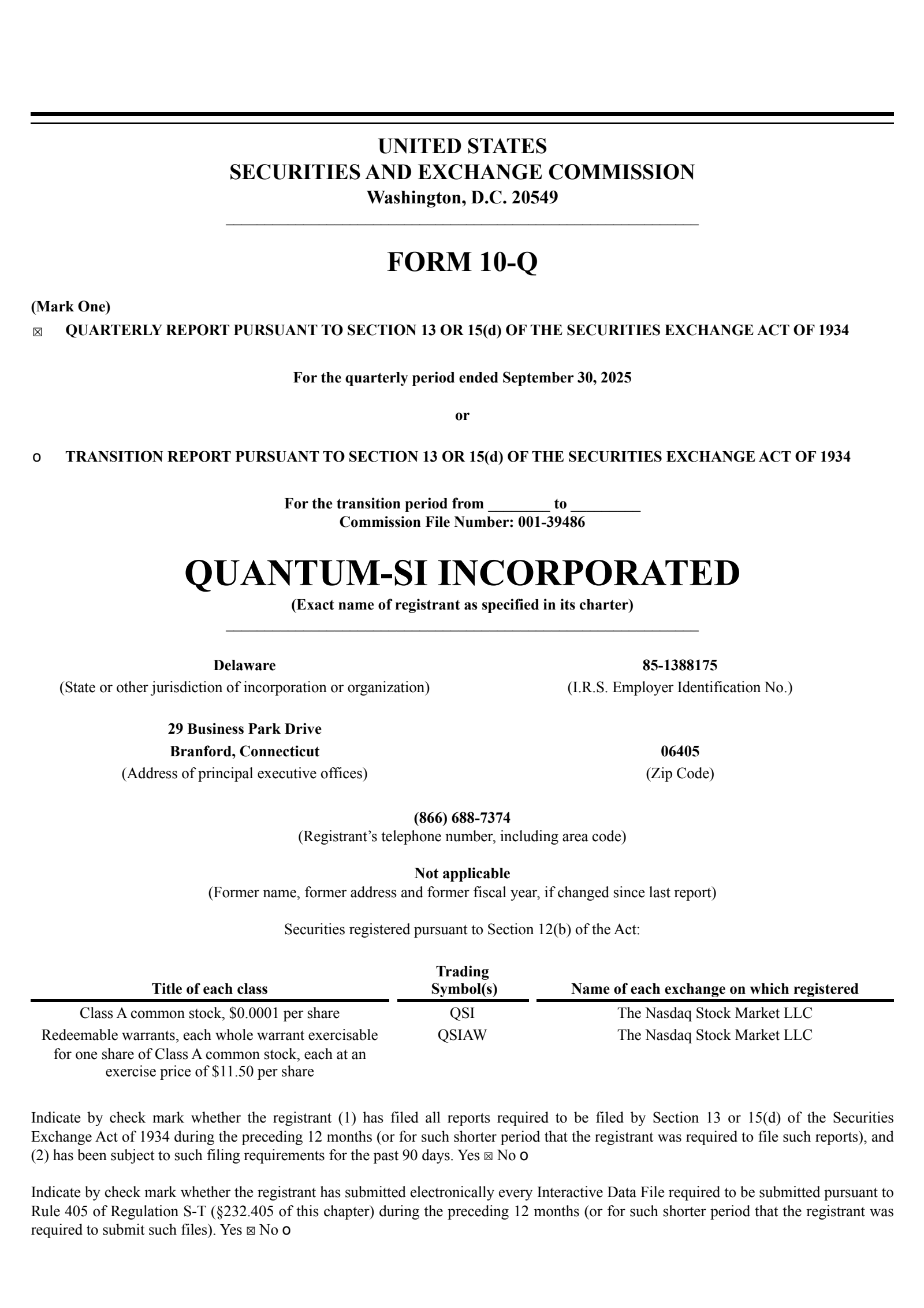 Quantum-Si's Q3 2025 Quarterly Report
