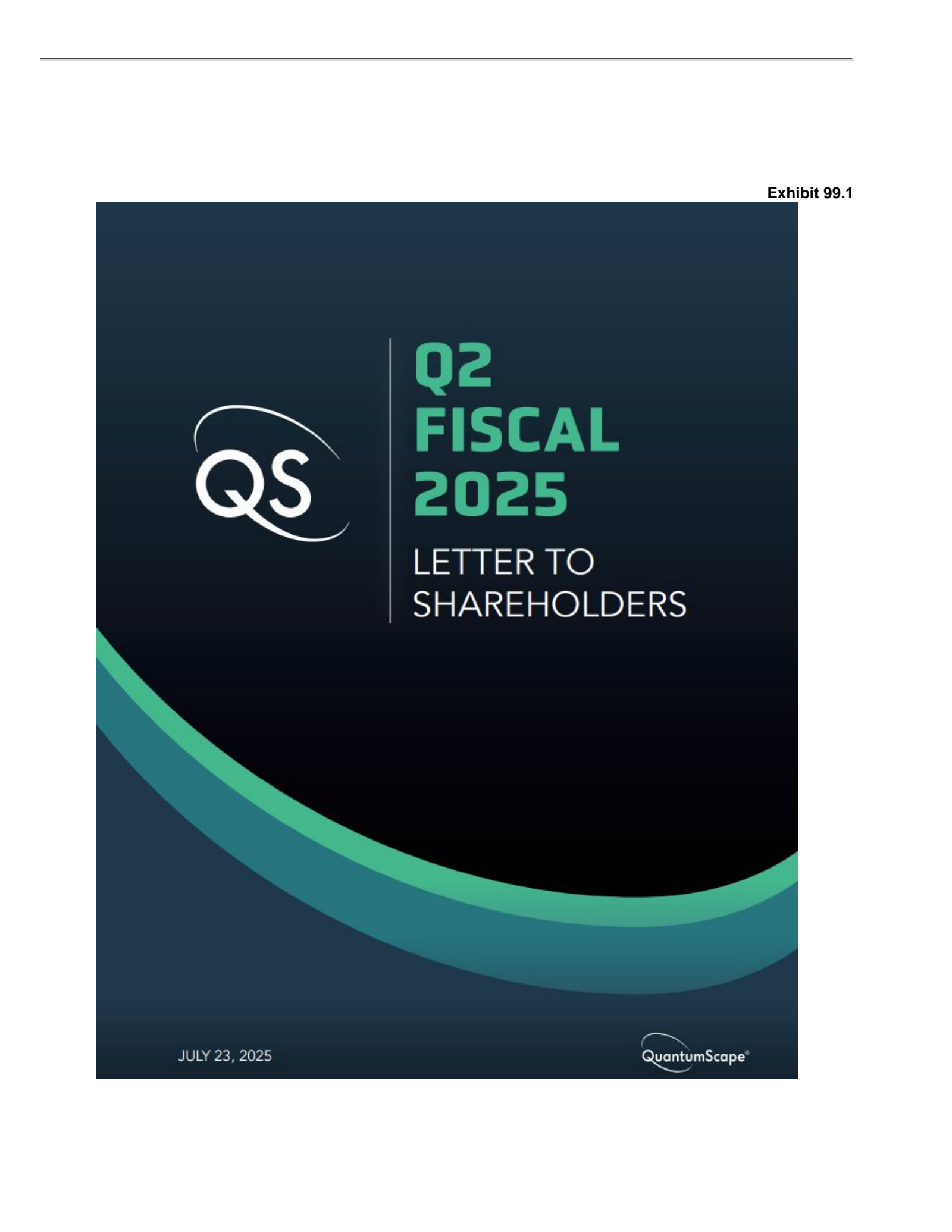 QuantumScape's Q2 2025 Press Release