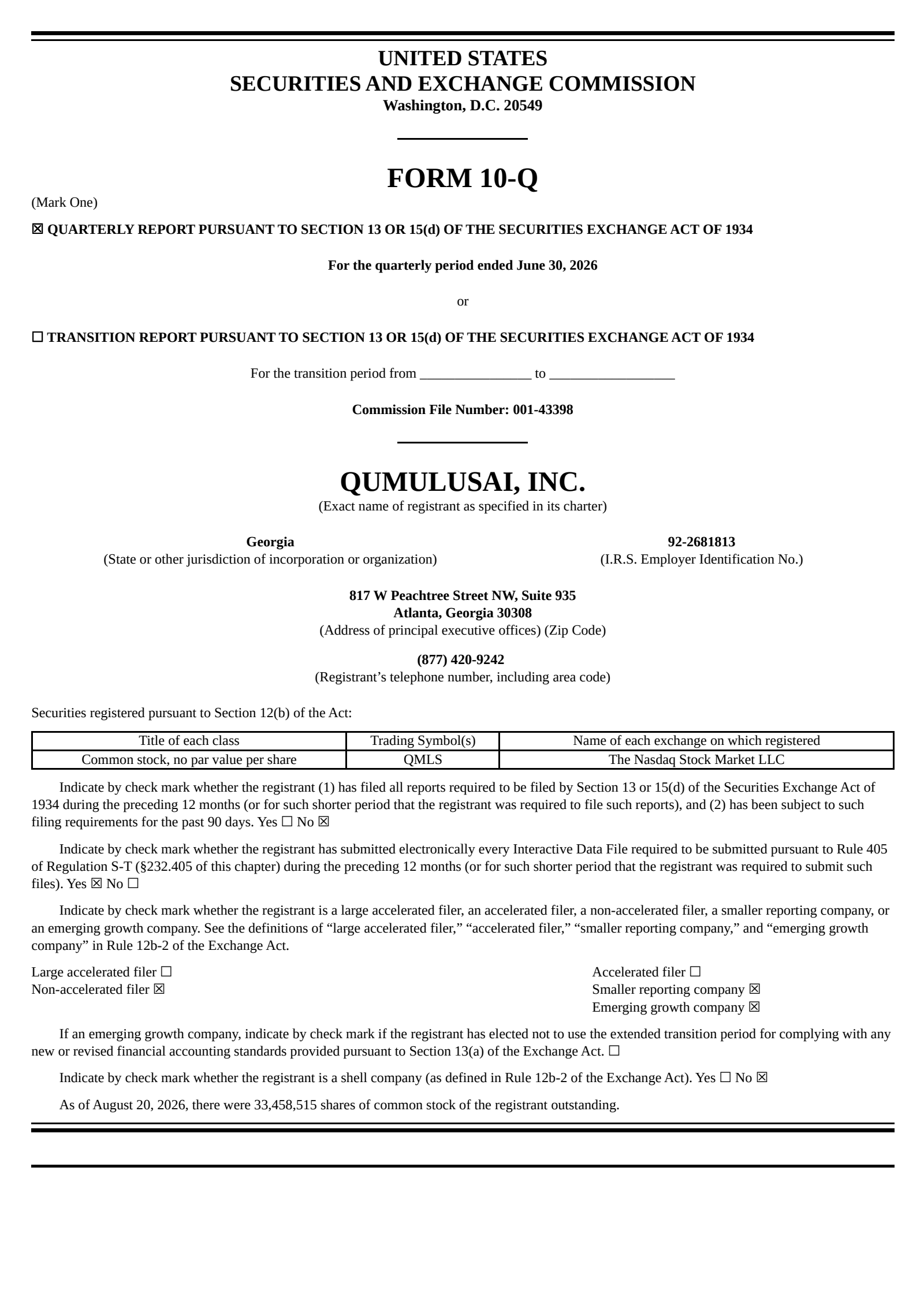 QumulusAI's Q2 2026 Quarterly report