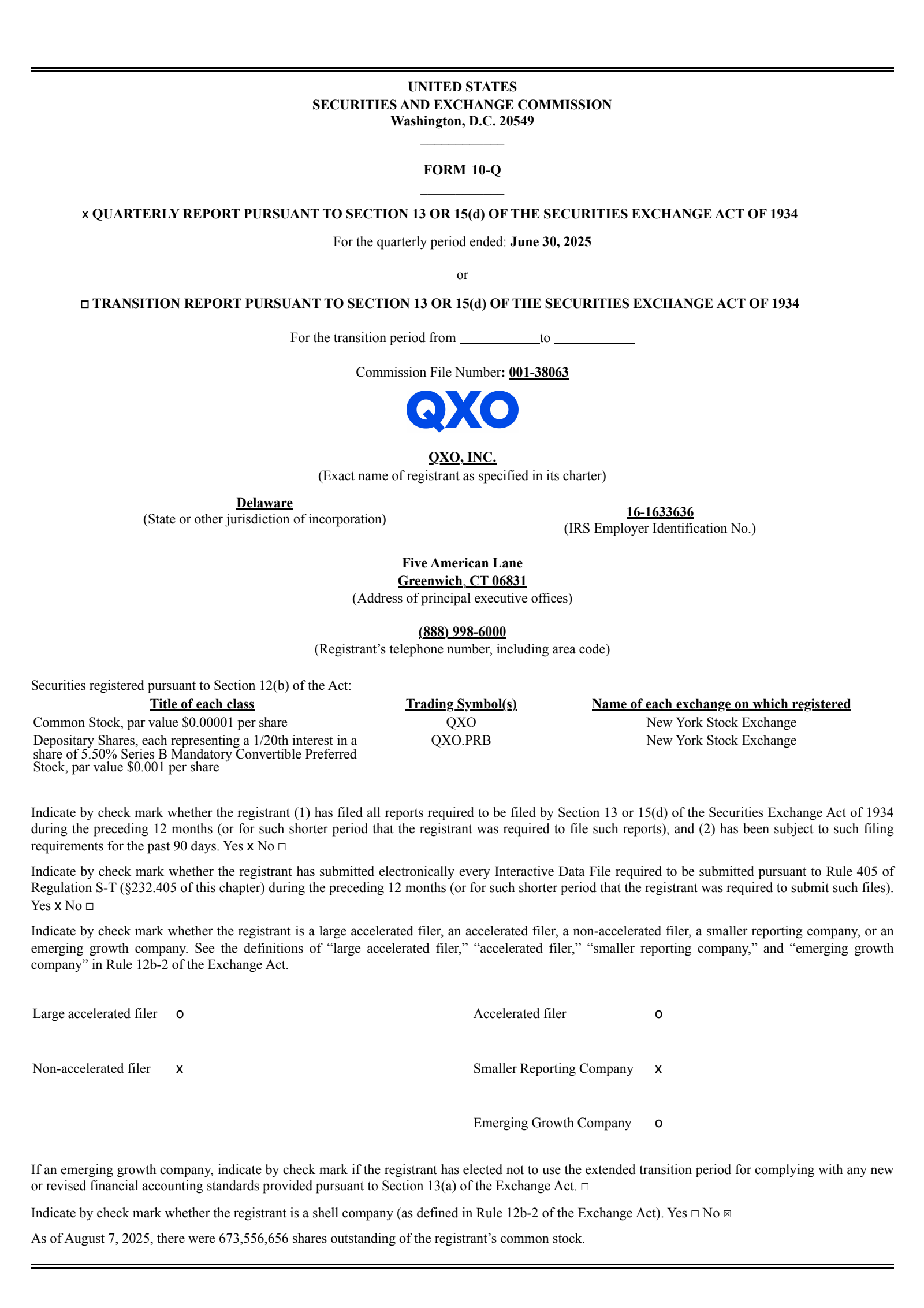 QXO's Q2 2025 Quarterly report