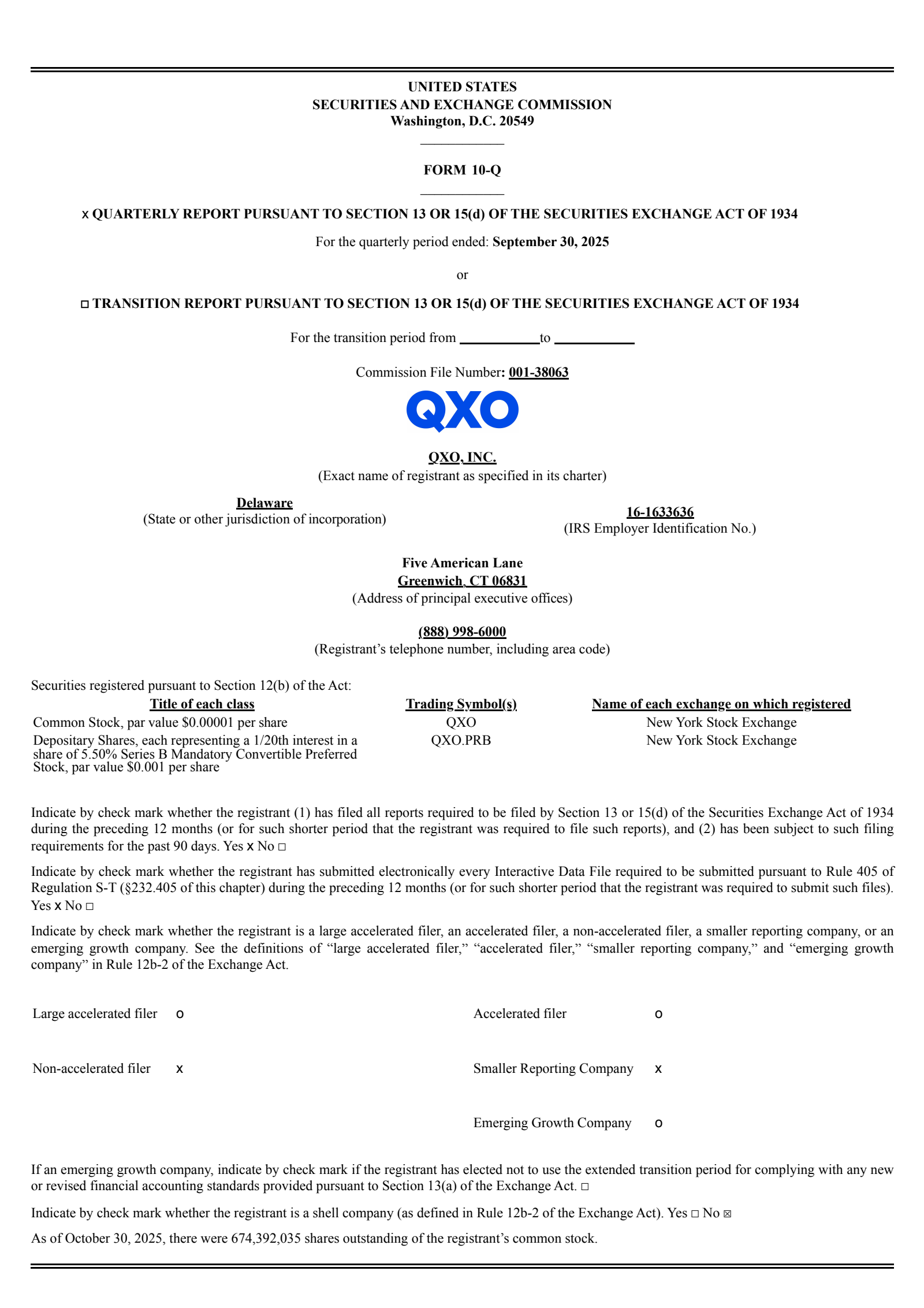 QXO's Q3 2025 Quarterly Report