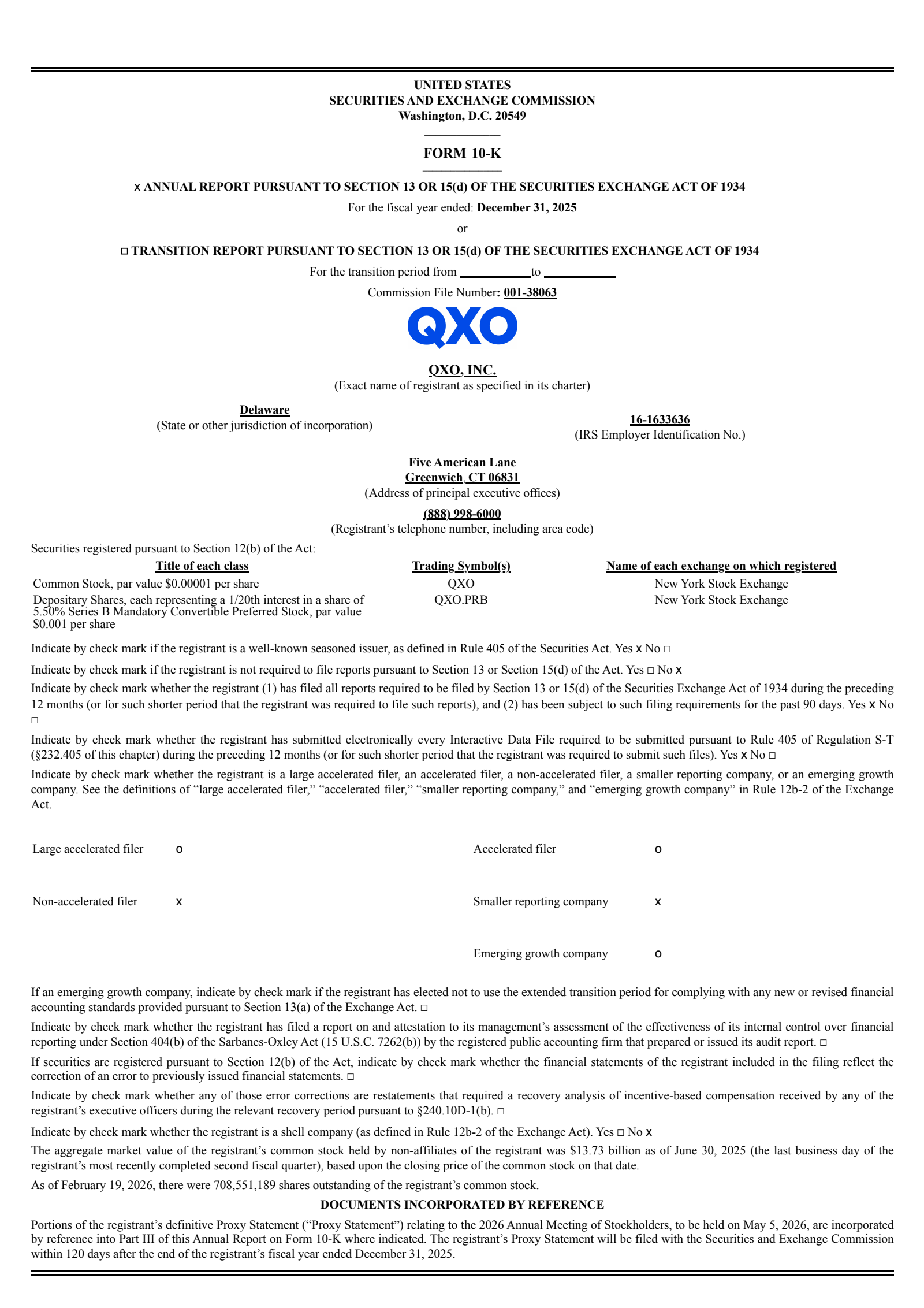 QXO's Q4 2025 Annual report