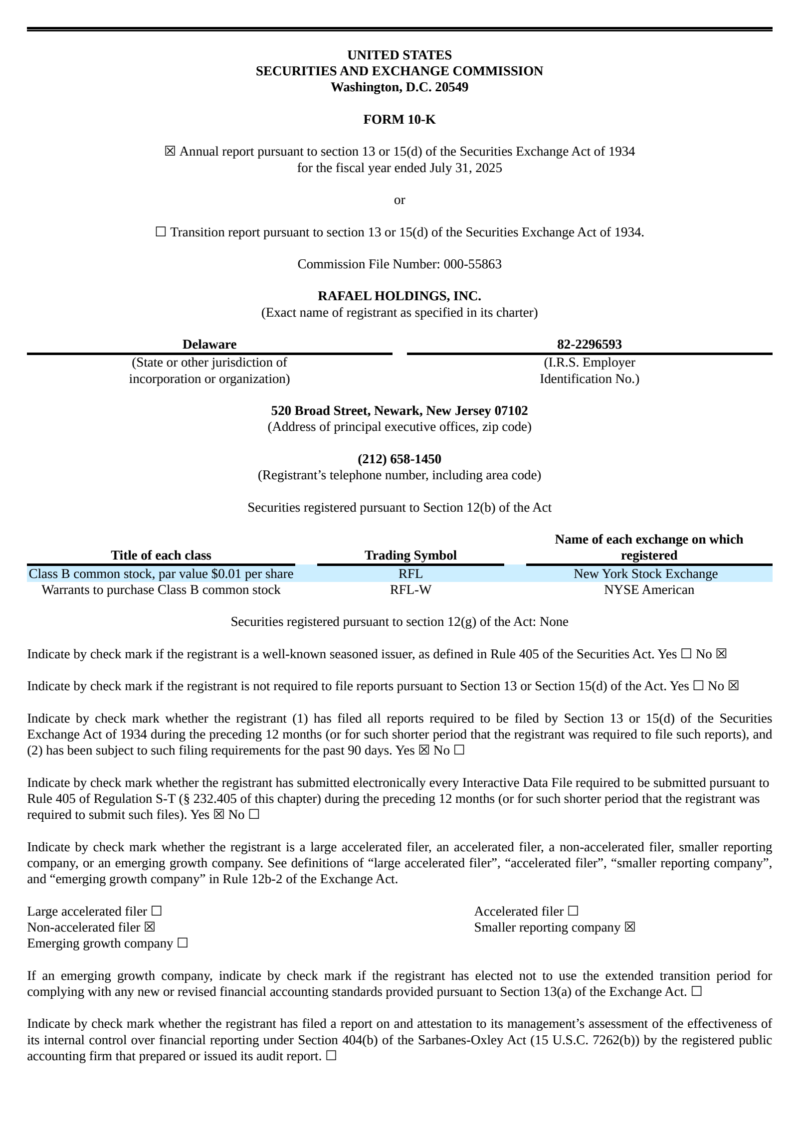 Rafael's Q4 2025 Annual Report