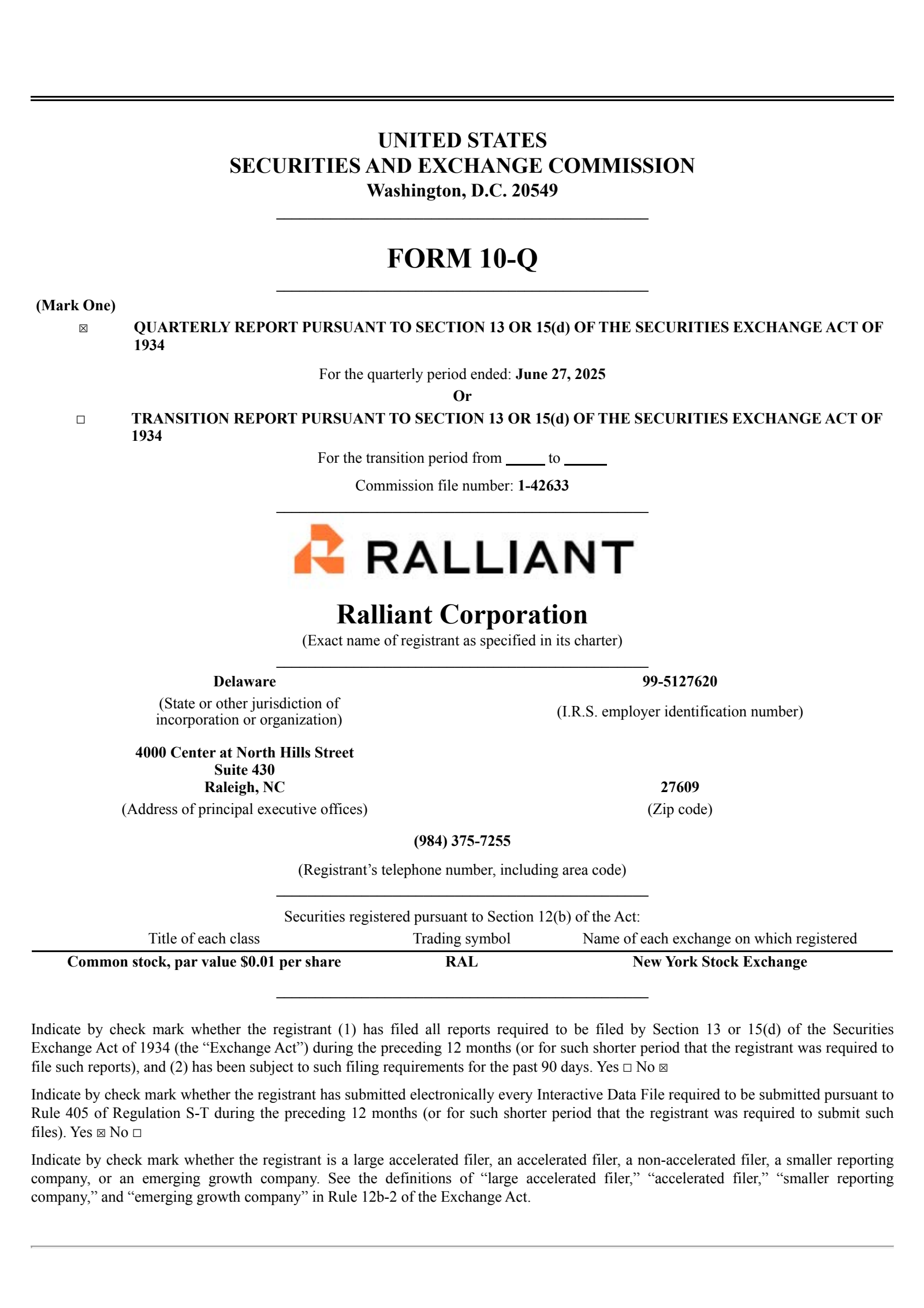 Ralliant's Q2 2025 Quarterly report