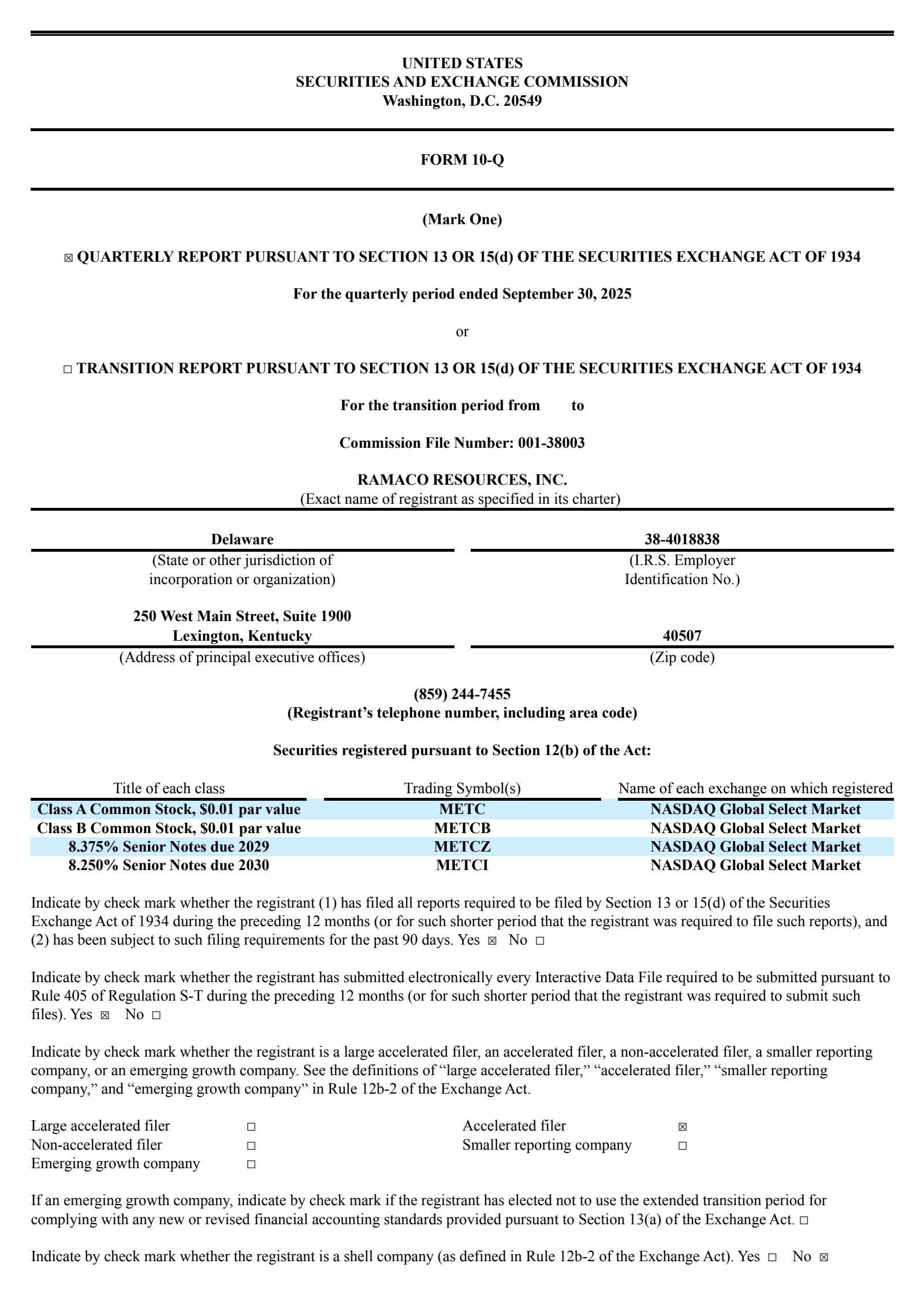 Ramaco Resources' Q3 2025 Quarterly Report