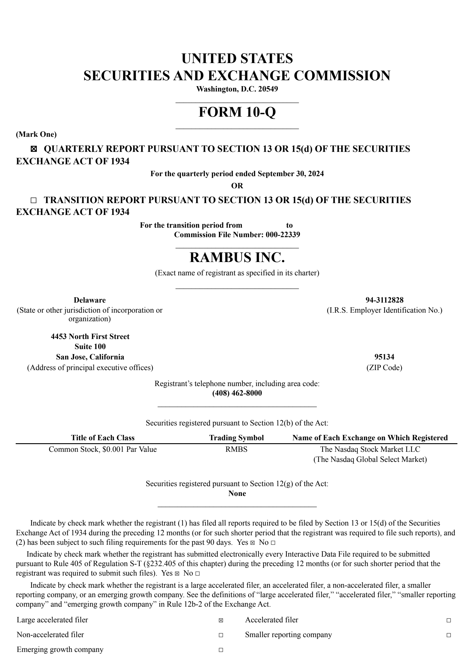 Rambus' Q3 2024 Quarterly report