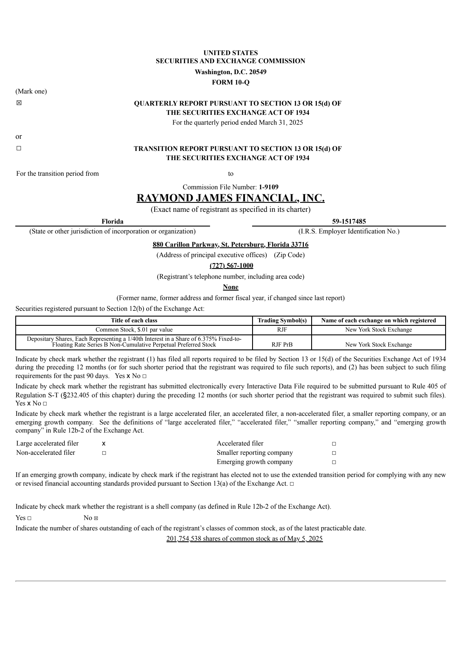 RJF Q2 2025 Earnings Report on 4/23/2025