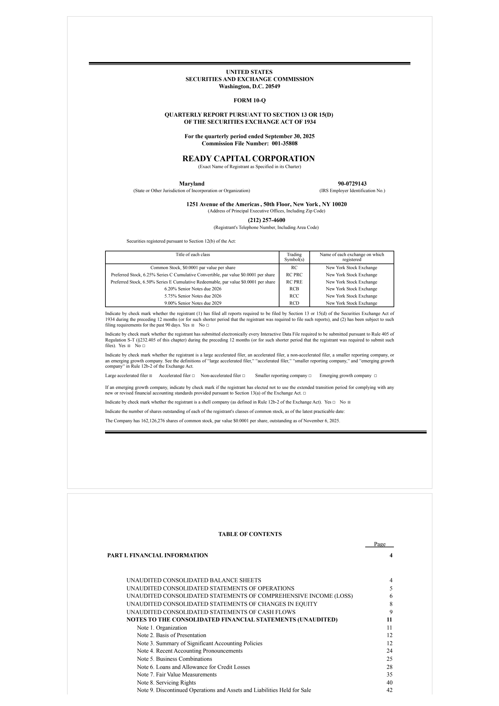 Ready Capital's Q3 2025 Quarterly Report