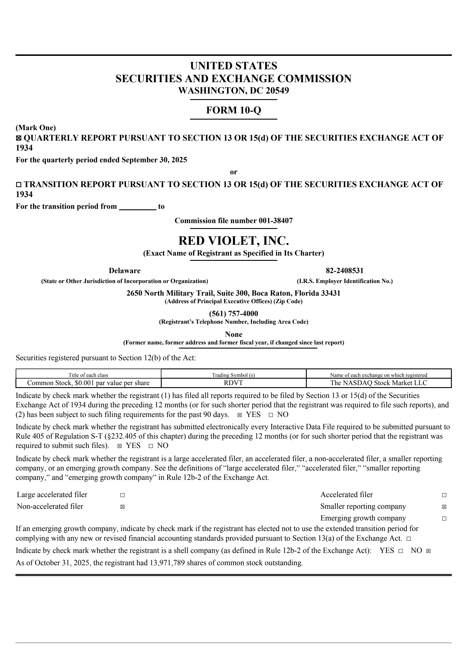 Red Violet's Q3 2025 Quarterly Report