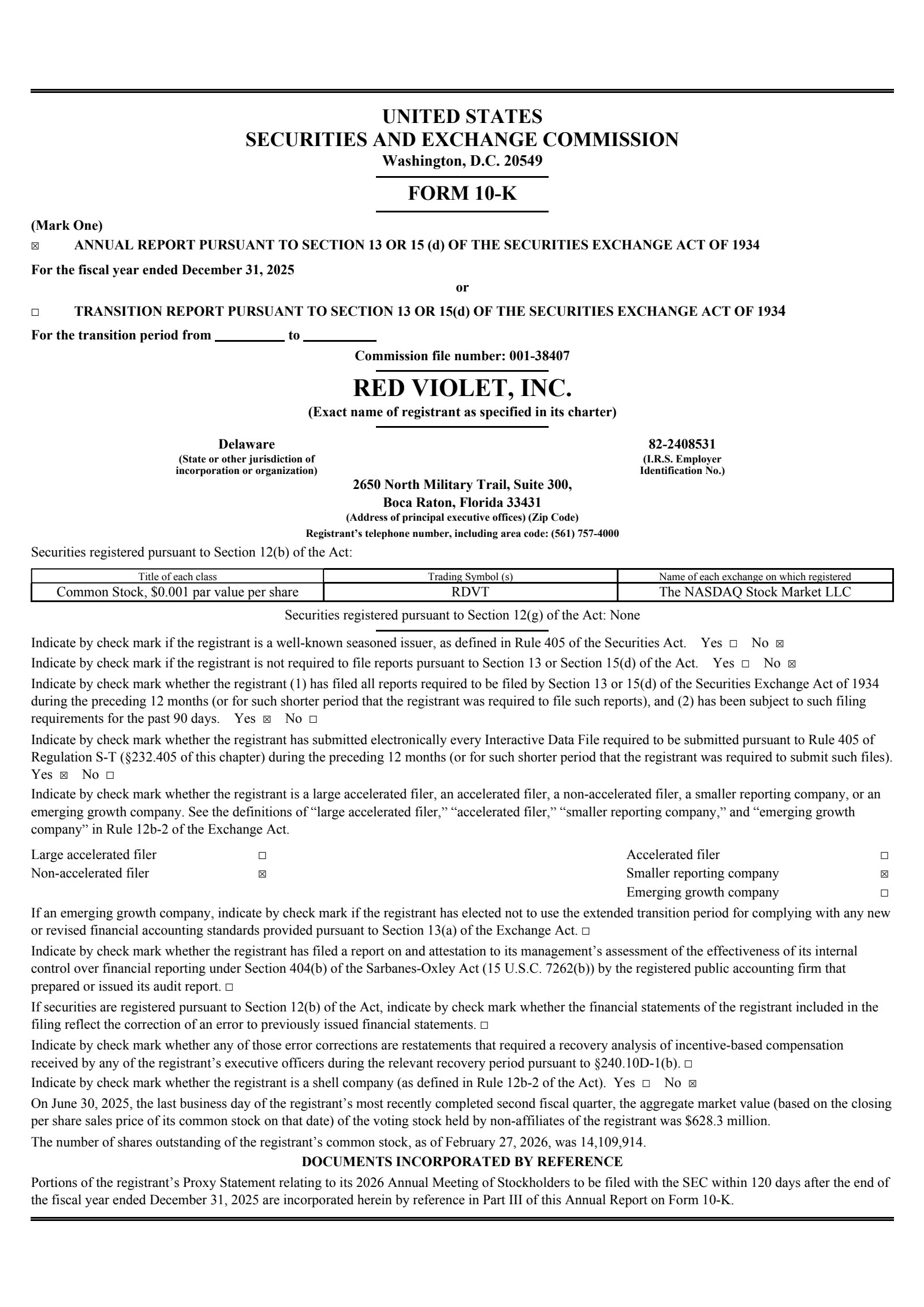Red Violet's Q4 2025 Annual report