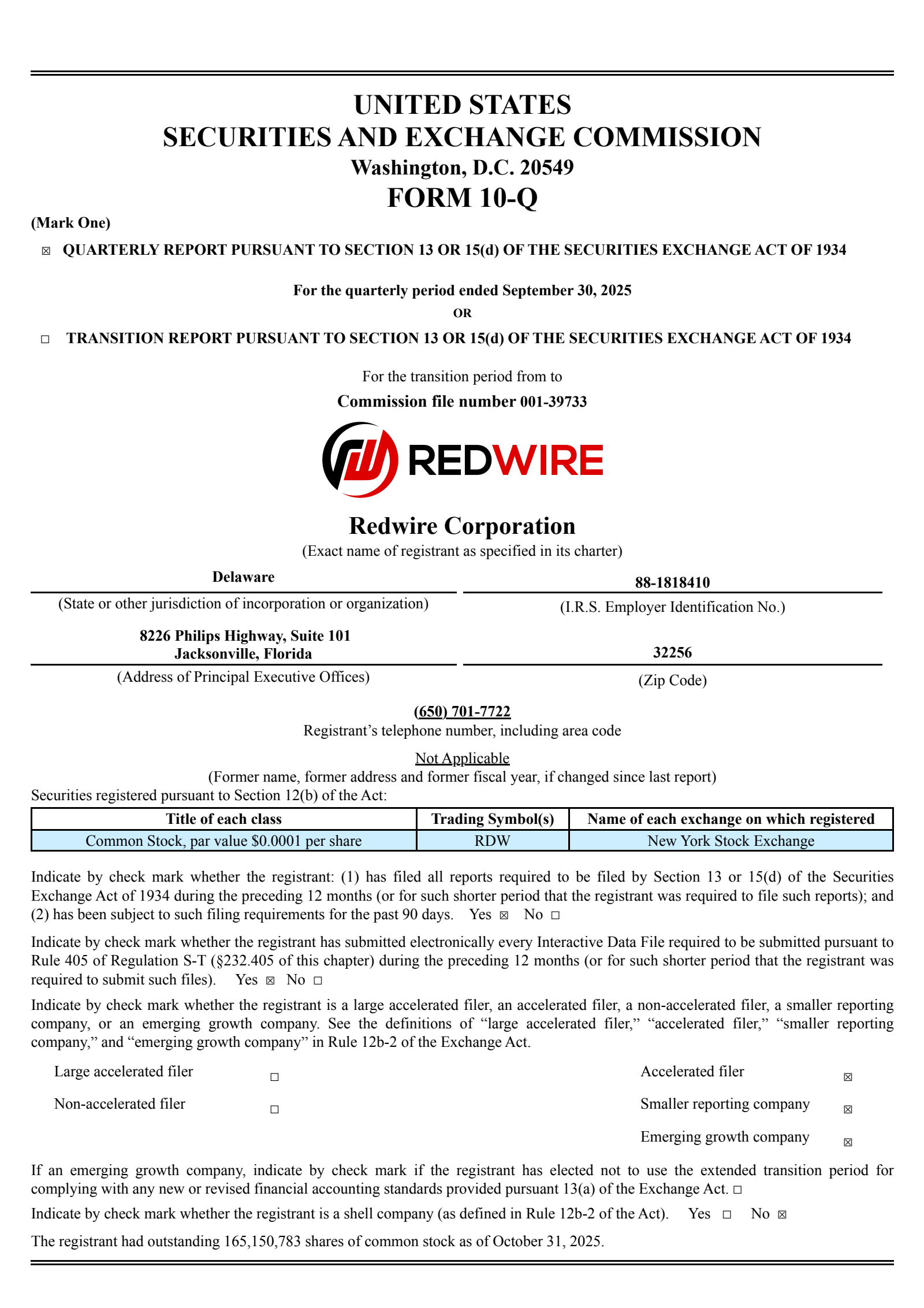 Redwire's Q3 2025 Quarterly Report