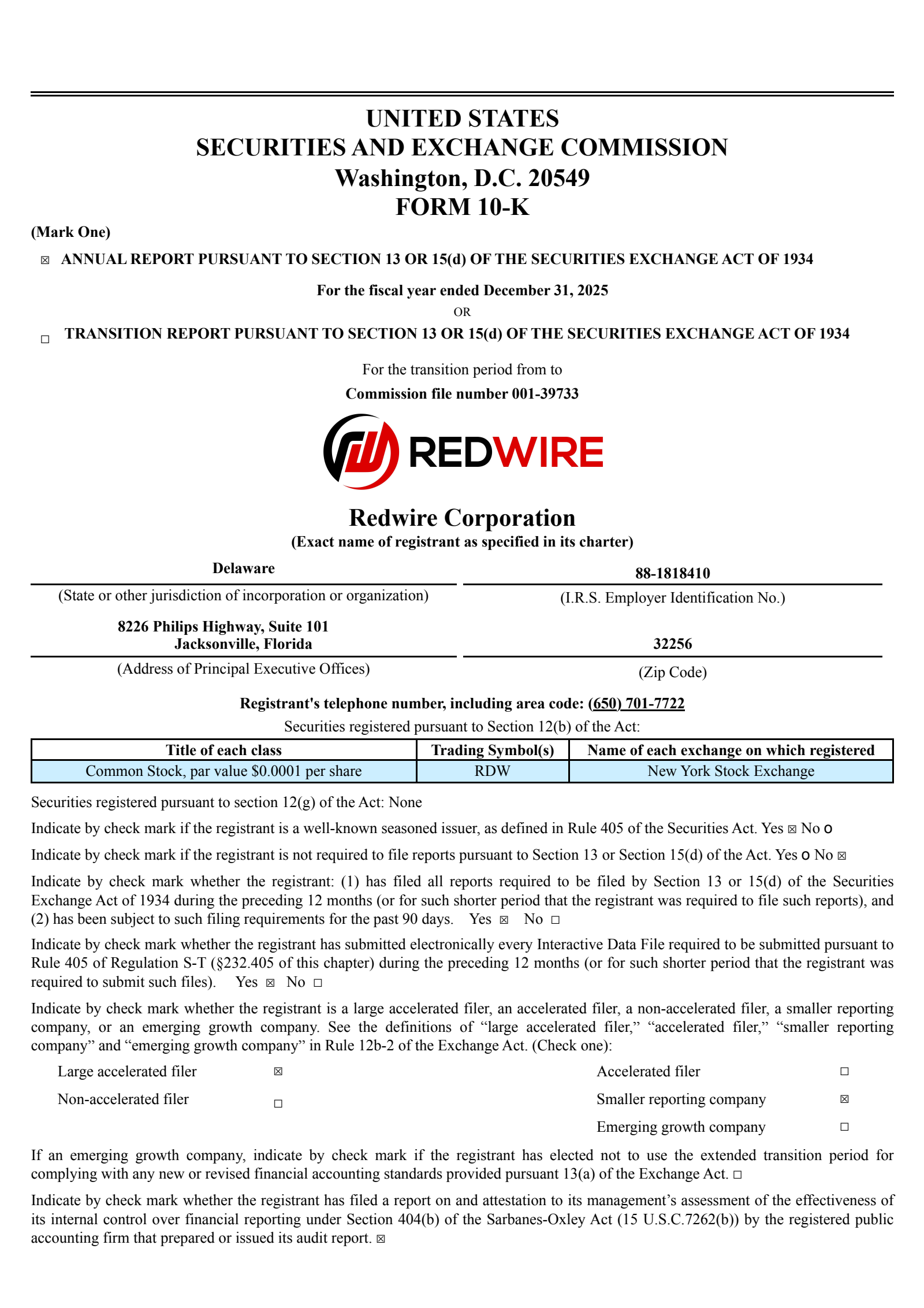 Redwire's Q4 2025 Annual report