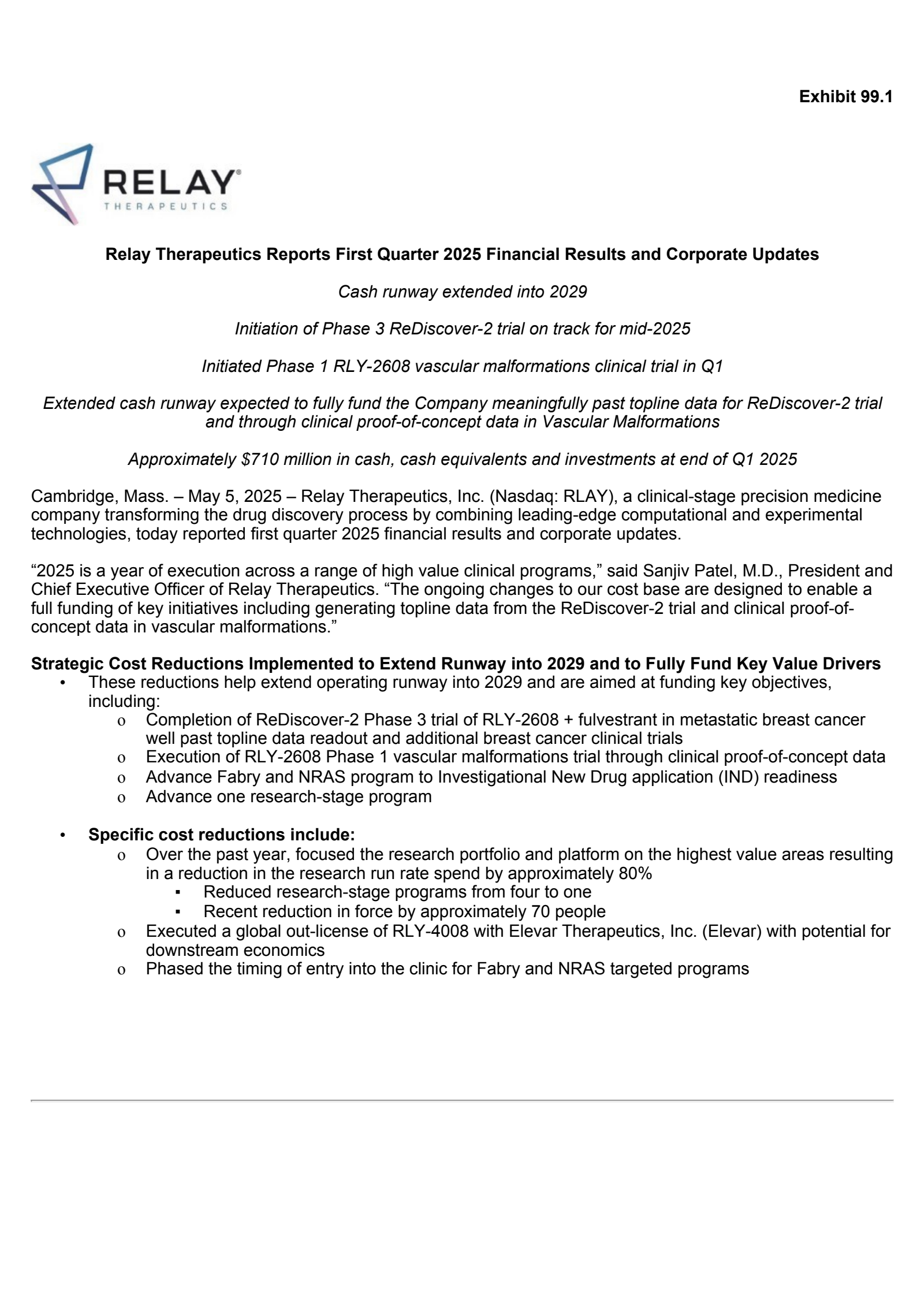 R Lay RLAY Q1 2025 Earnings Report on 5/5/2025