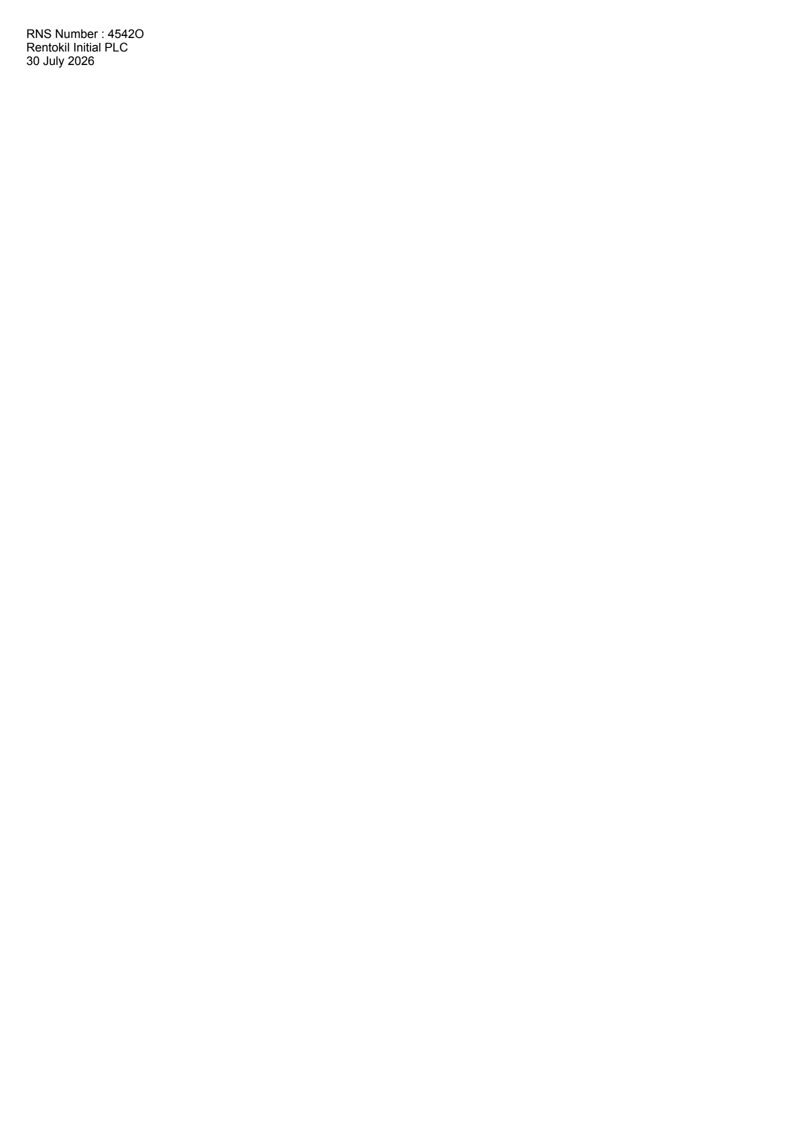 Rentokil Initial's Q2 2026 Interim report
