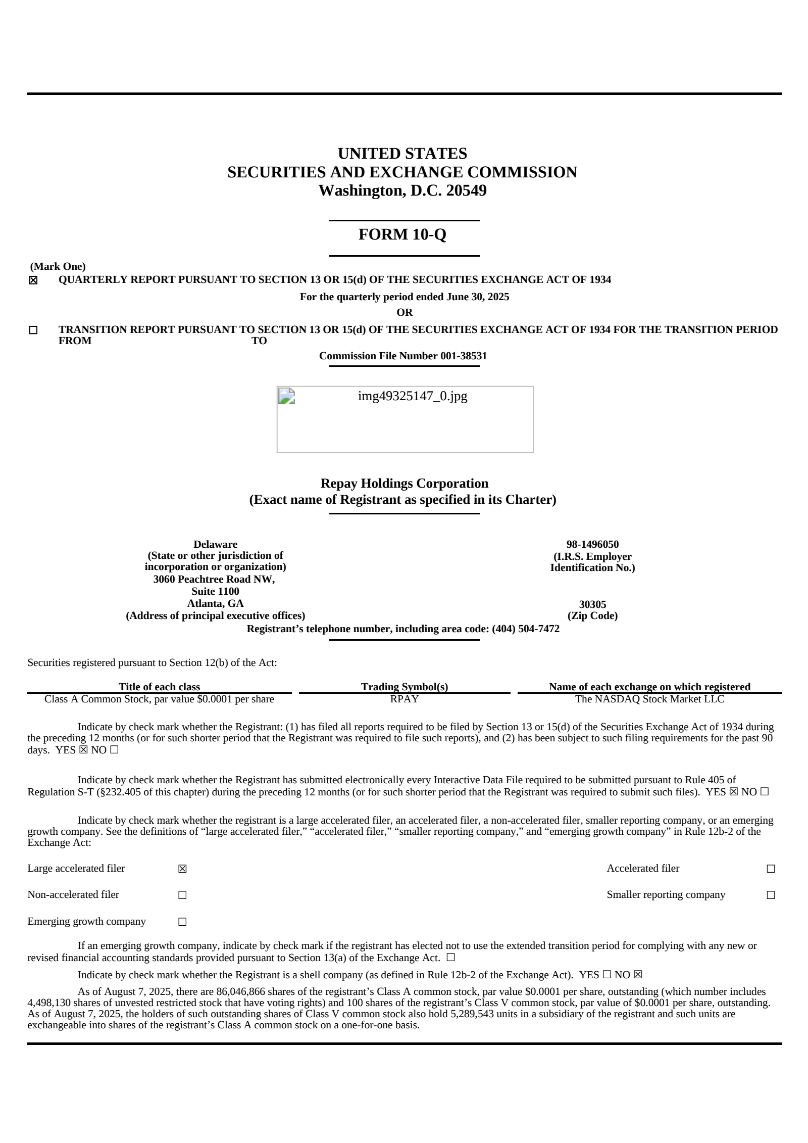 Repay's Q2 2025 Quarterly report
