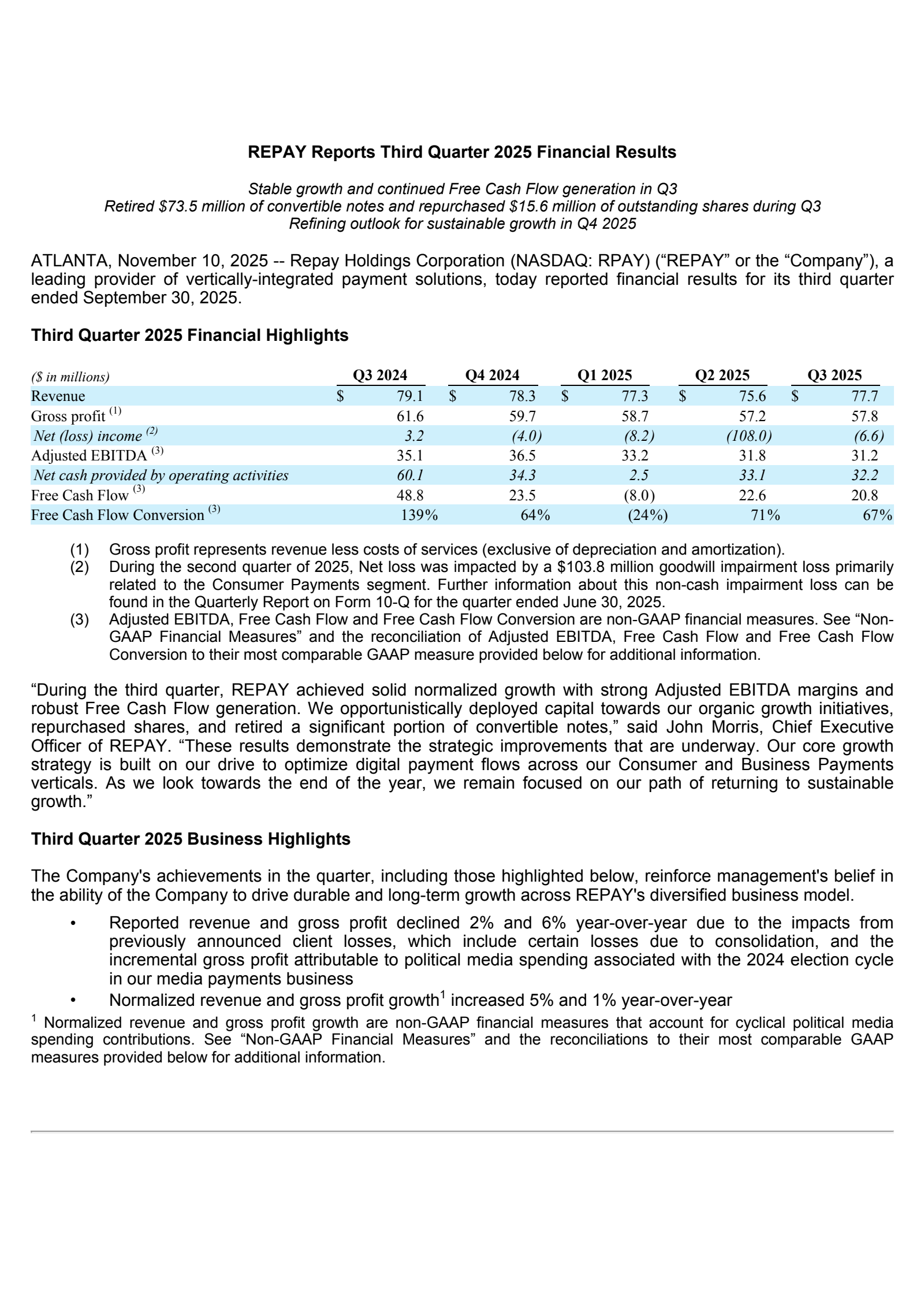 Repay's Q3 2025 Earnings Release