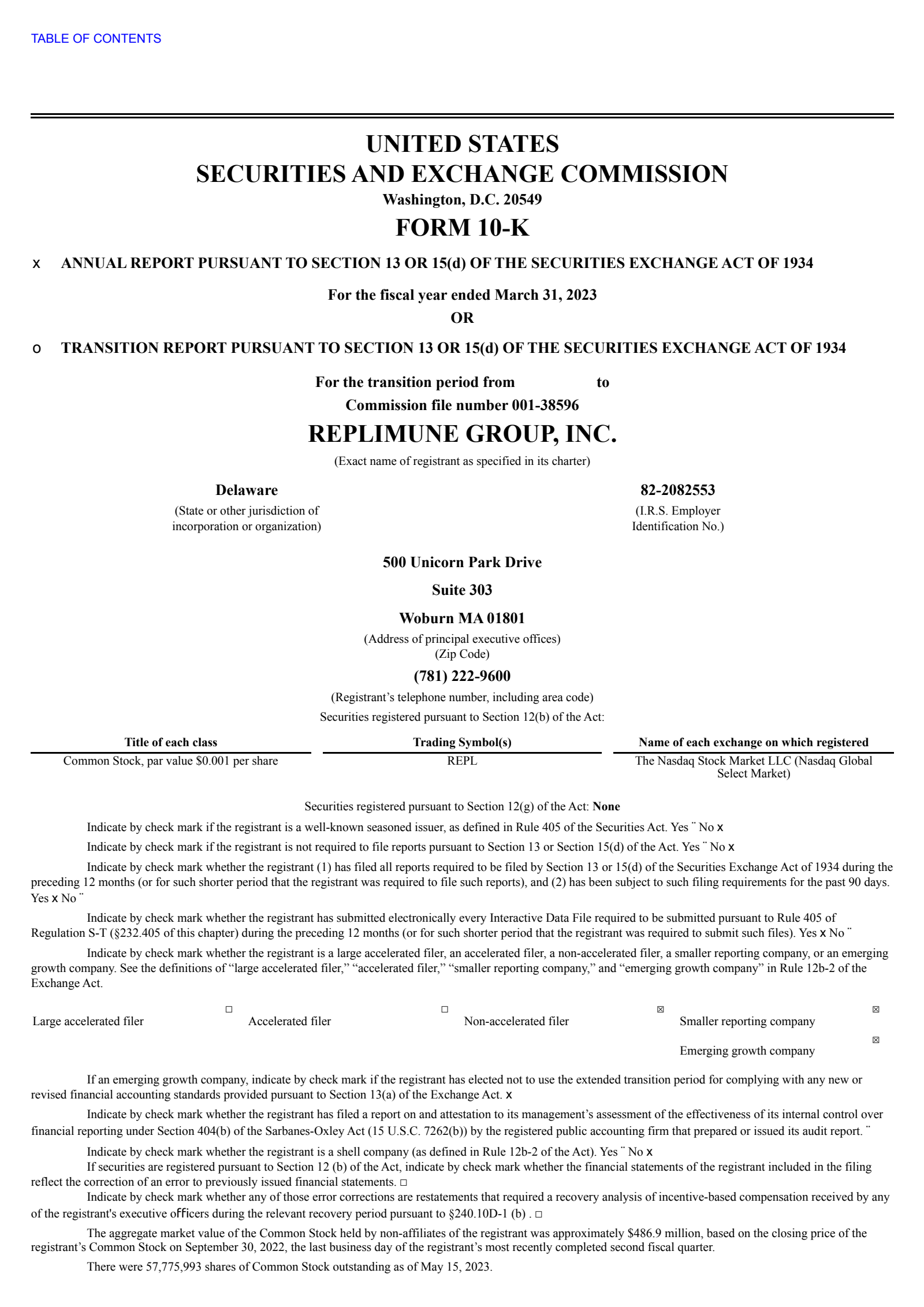 Replimune Group's Q4 2023 Annual report