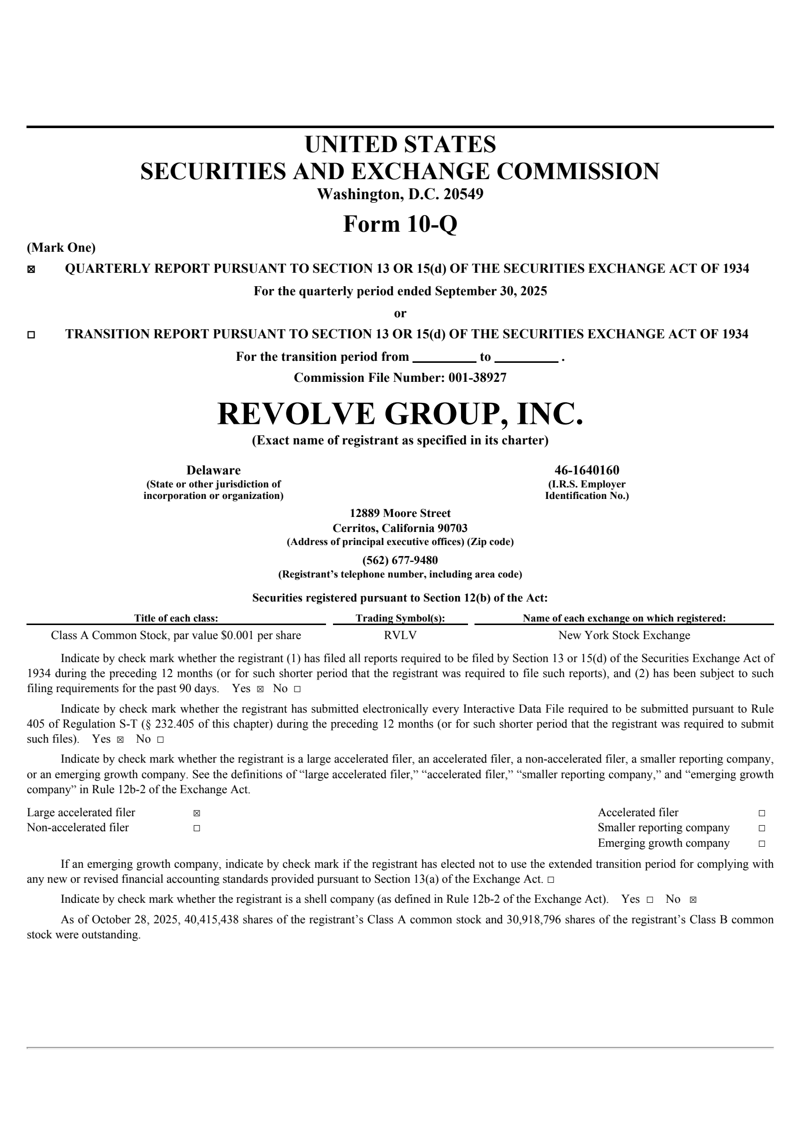Revolve Group's Q3 2025 Quarterly Report