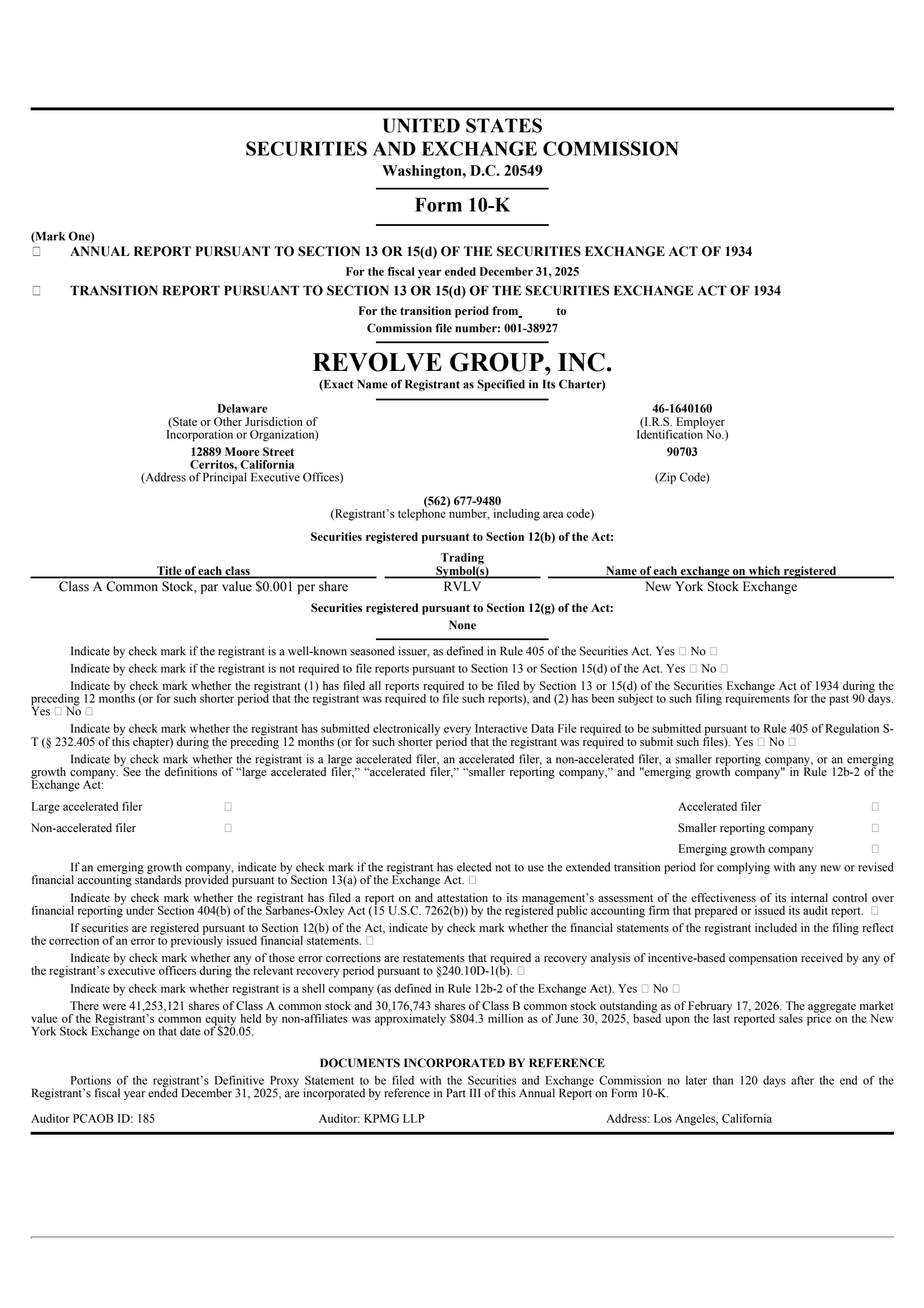 Revolve Group's Q4 2025 Annual report