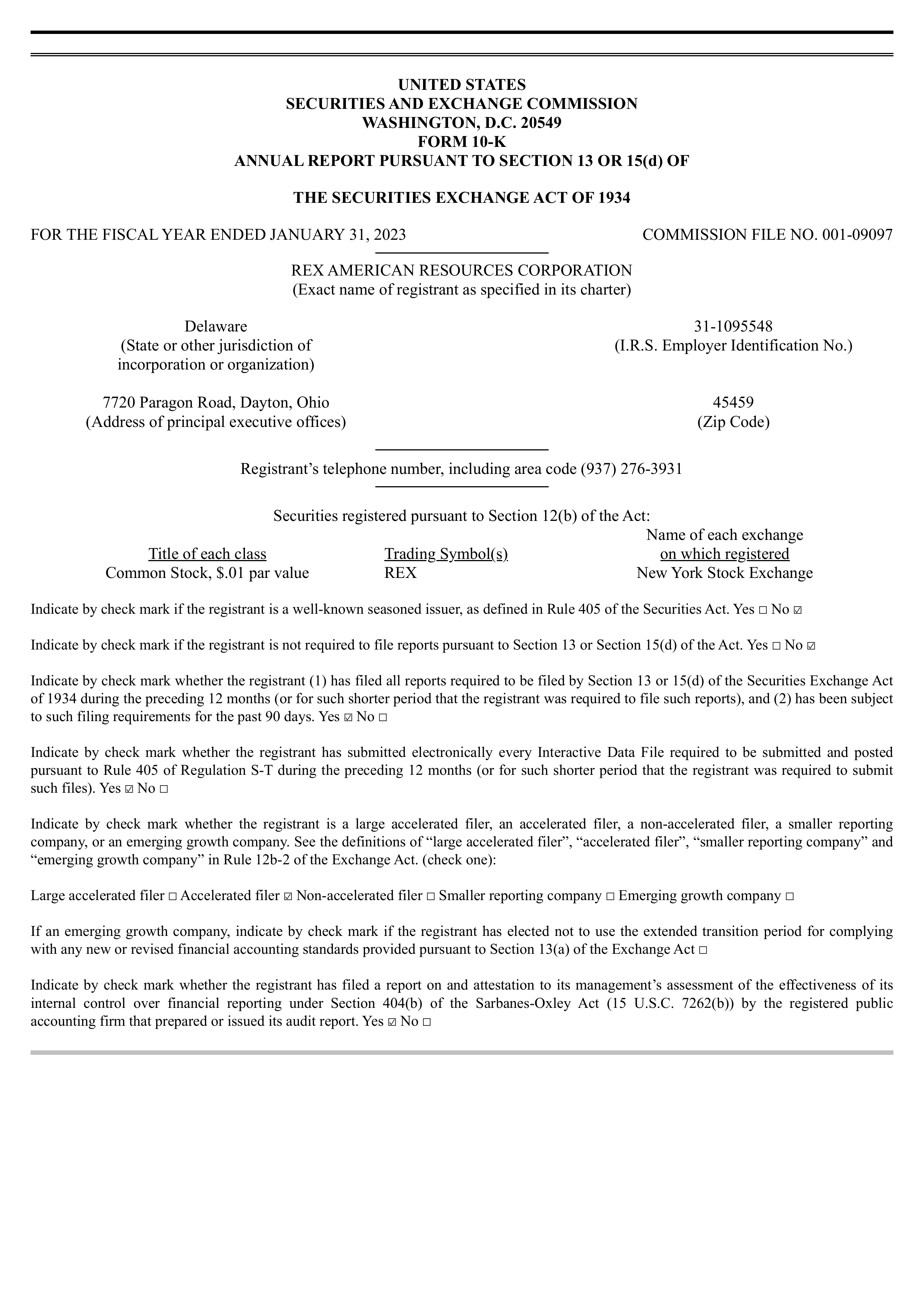 REX Q4 2023 Earnings Report on 3/23/2023