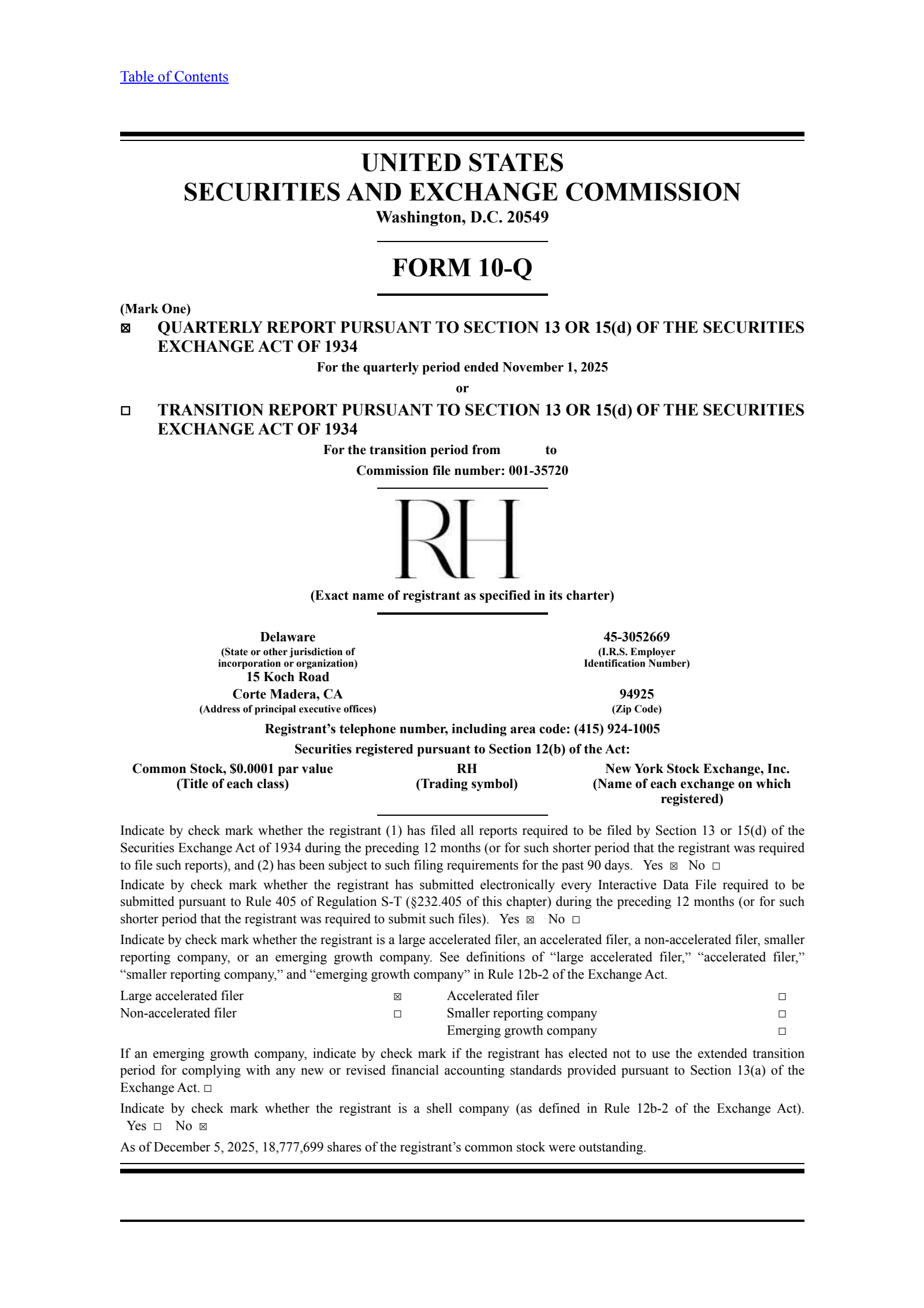 RH's Q3 2026 Quarterly Report