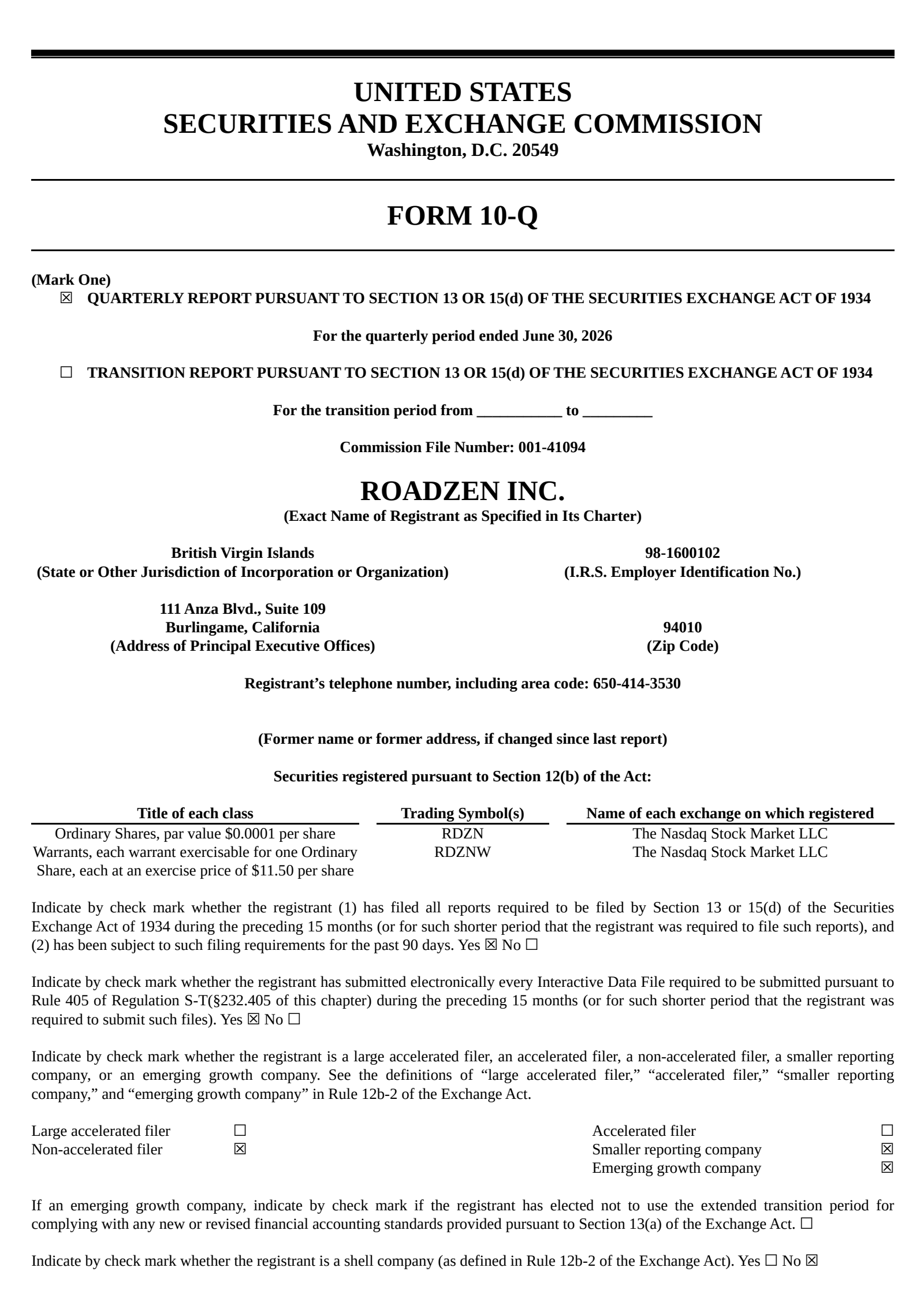 Roadzen's Q1 2027 Quarterly report