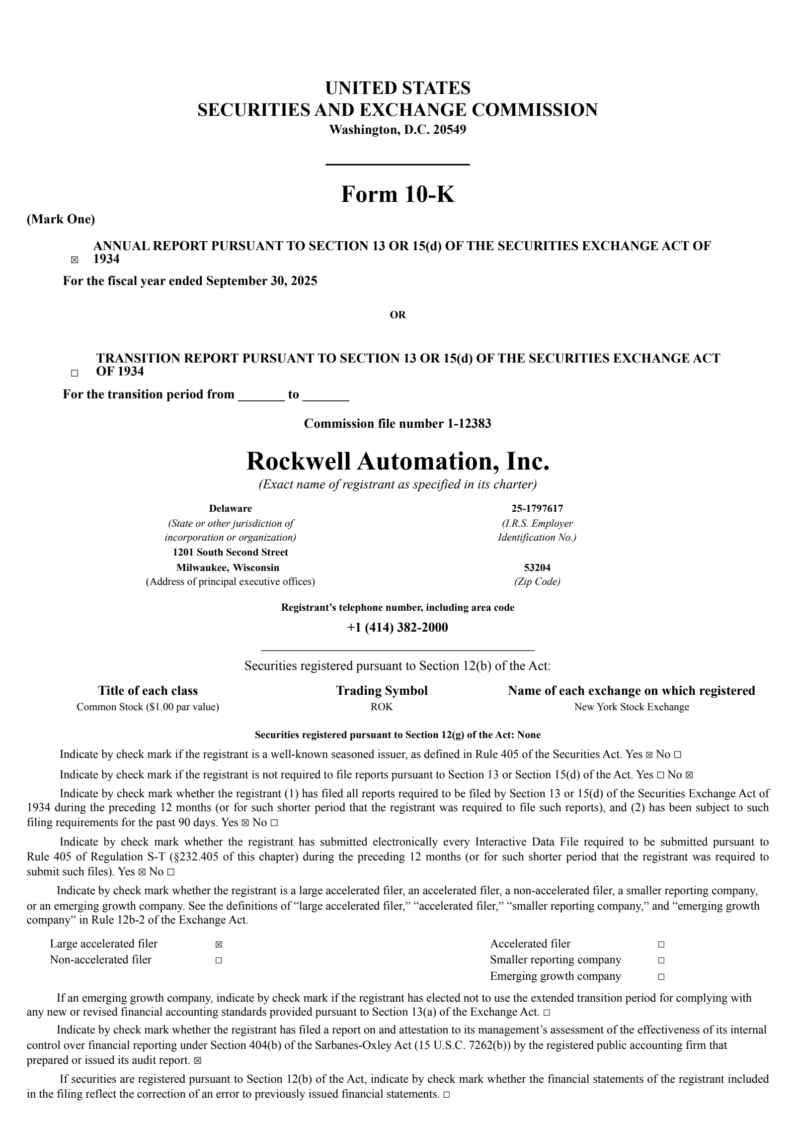 Rockwell Automation's Q4 2025 Annual Report