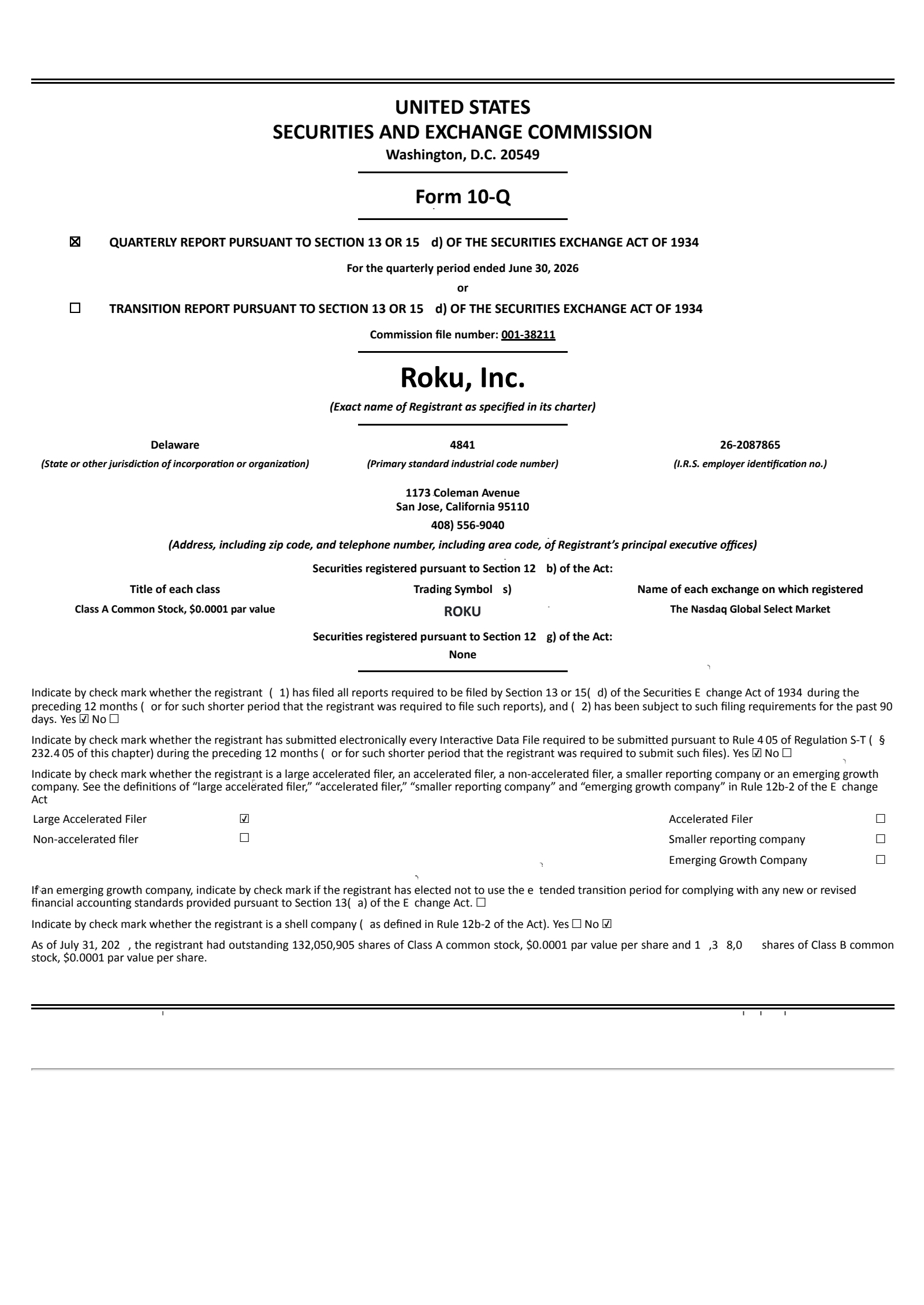 Roku's Q2 2026 Quarterly report