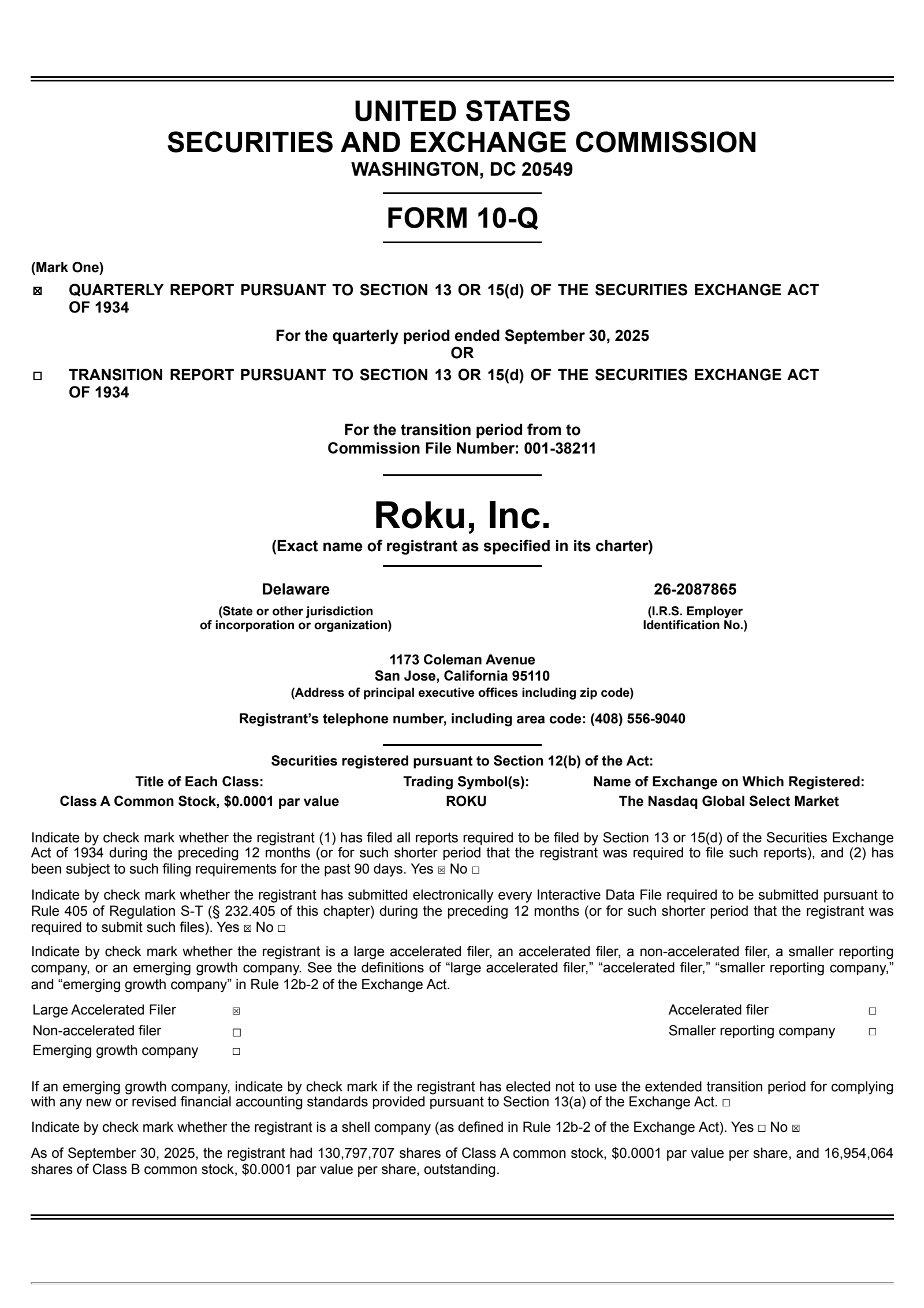 Roku's Q3 2025 Quarterly Report