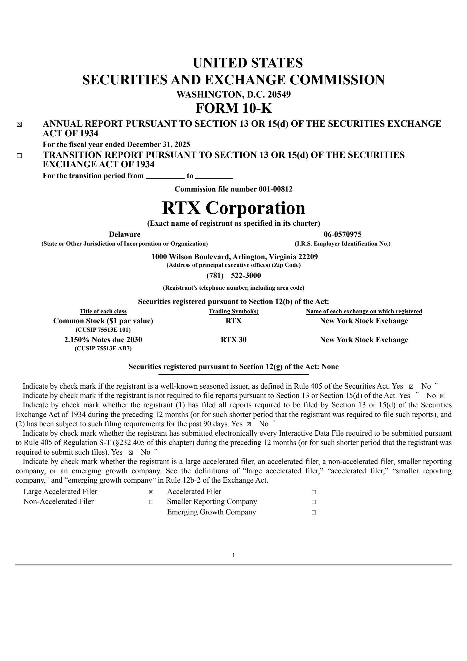 RTX's Q4 2025 Annual report